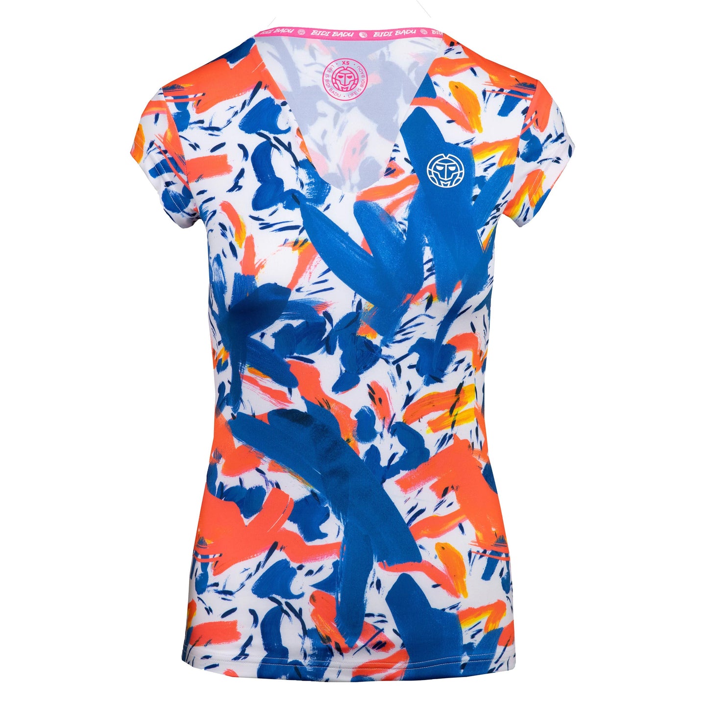BIDI BADU Bella 2.0 Tech V-Neck T-shirt Damer-Mørkeblå,Flerfarvet