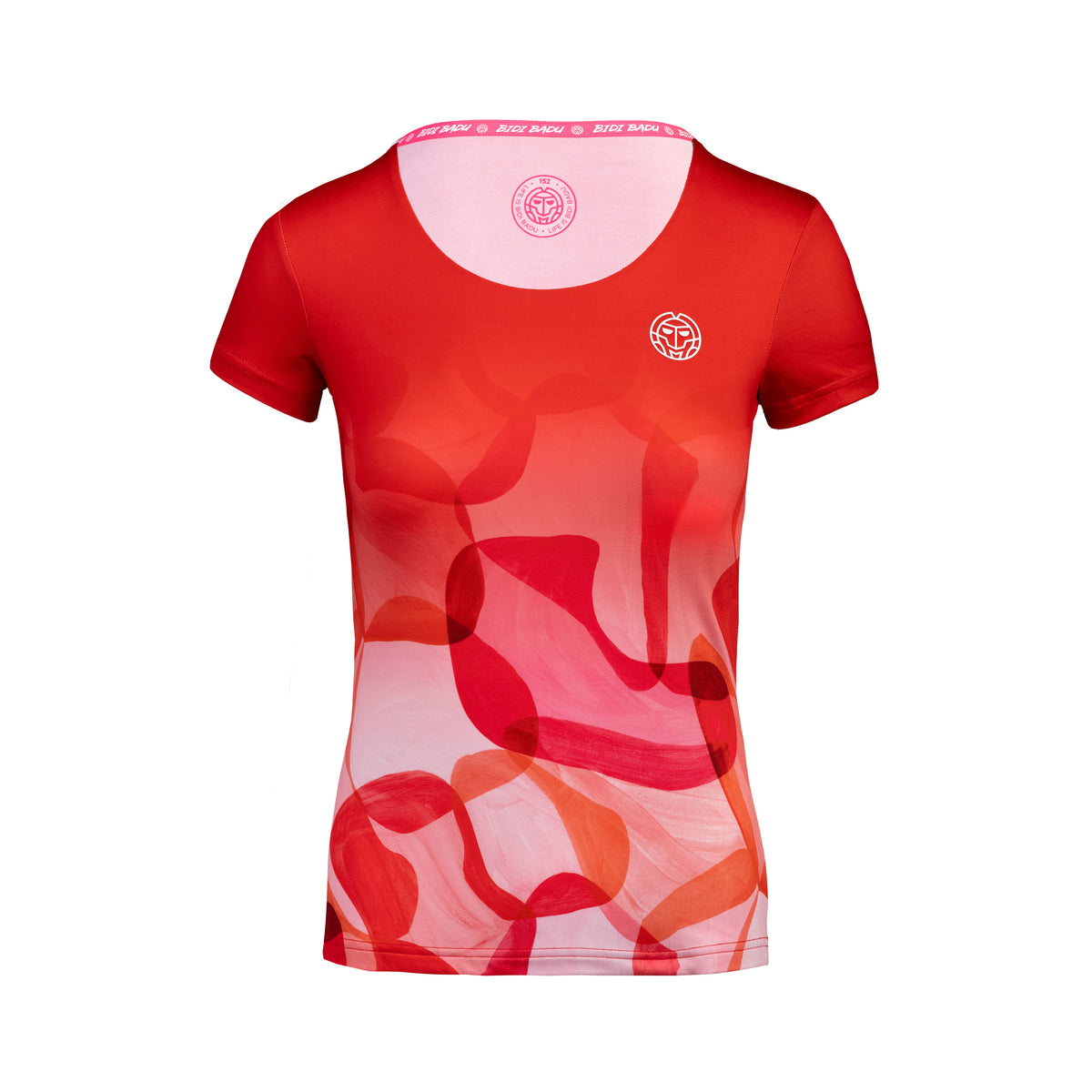 BIDI BADU Issa Tech Round-Neck T-shirt Pige - rød, flerfarvet