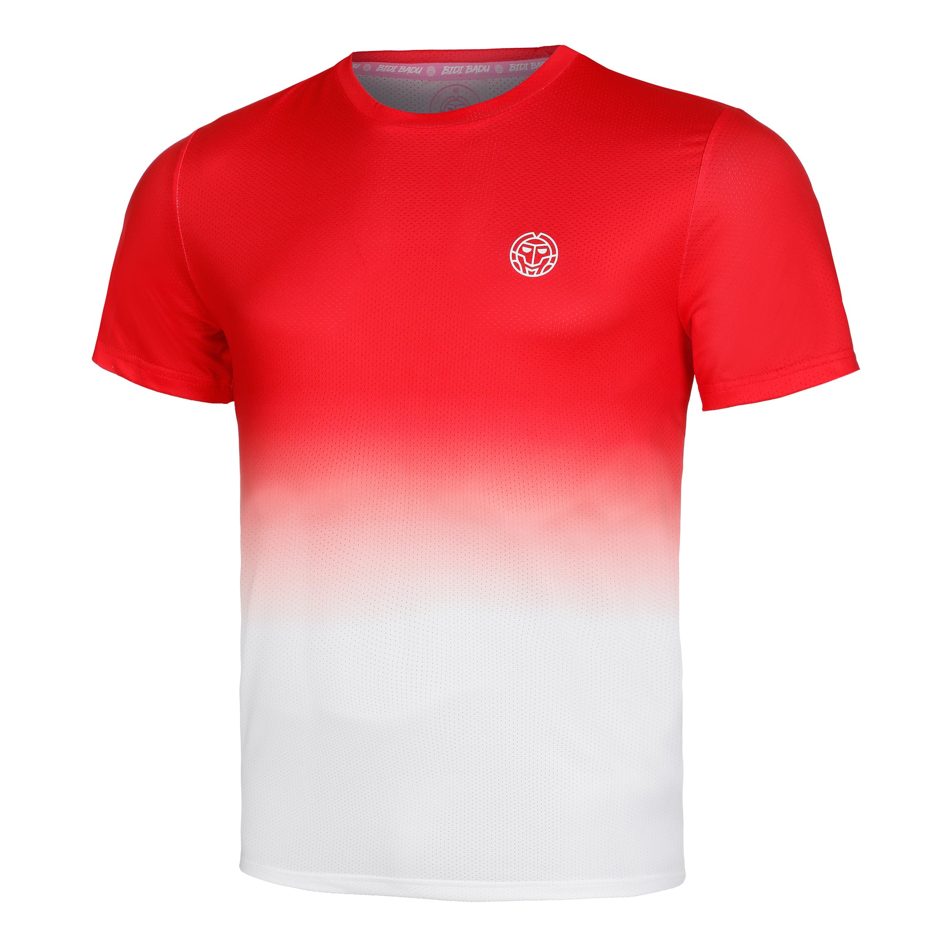 BIDI BADU Crew Gradiant T-shirt Herrer-Rød,Hvid
