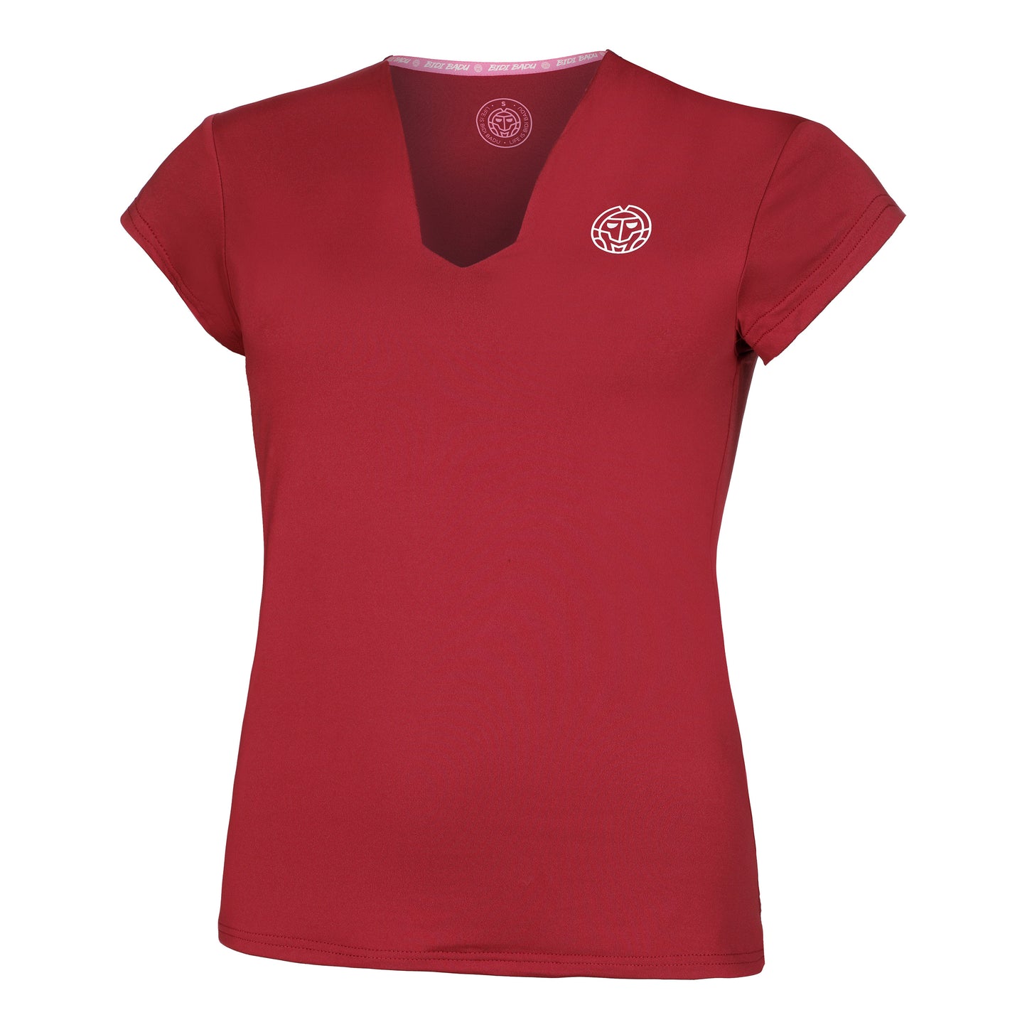BIDI BADU Crew V-Neck T-shirt Damer - mørkerød,