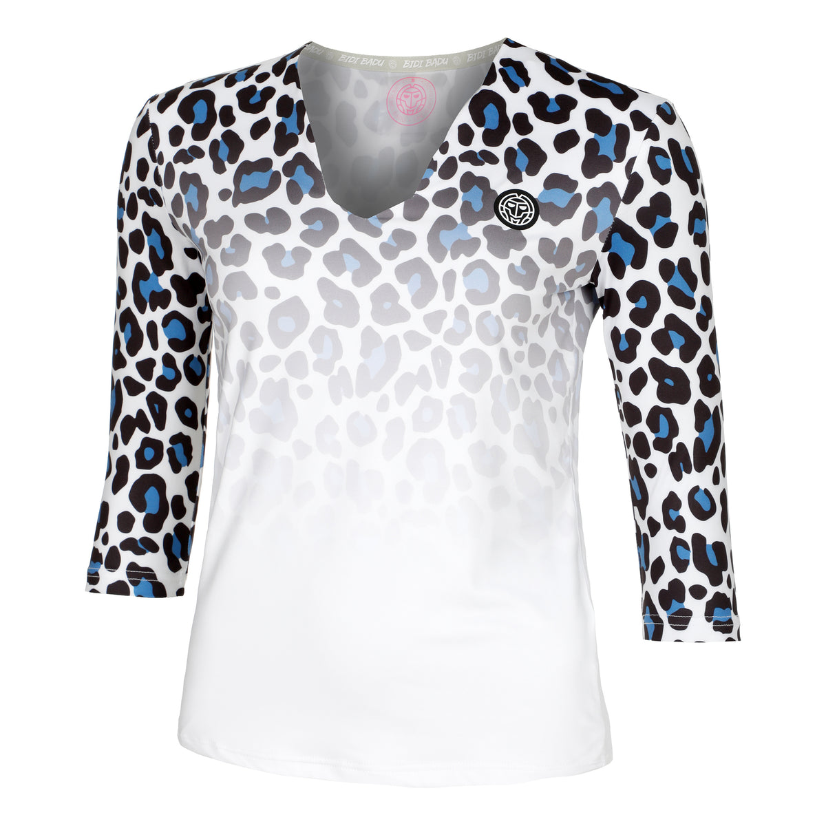 BIDI BADU Leoparty Styles V-Neck Shirt, langærmet Damer - hvid, sort