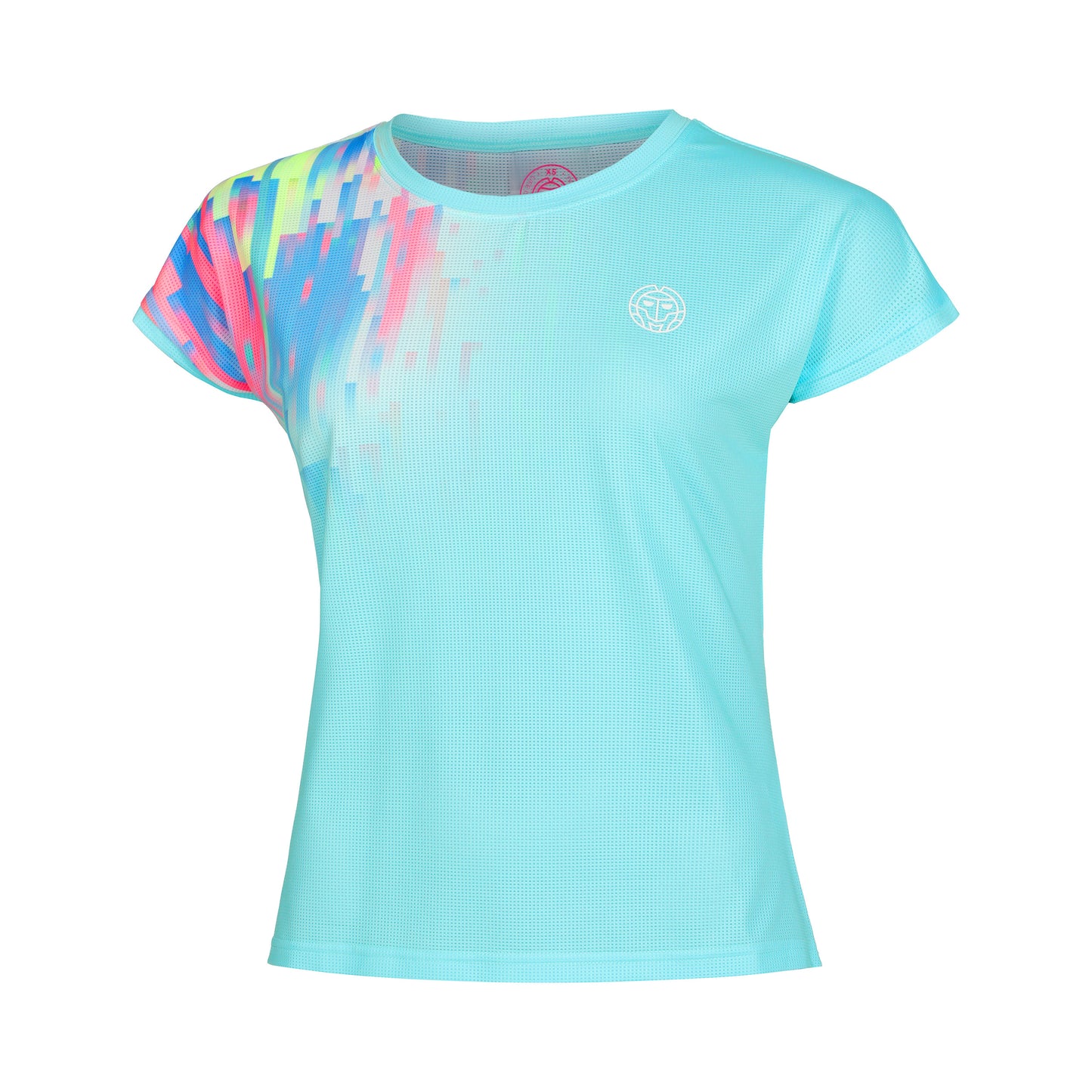 BIDI BADU Melbourne 2024 Junior Capsleeve T-shirt Pige - turkis, flerfarvet