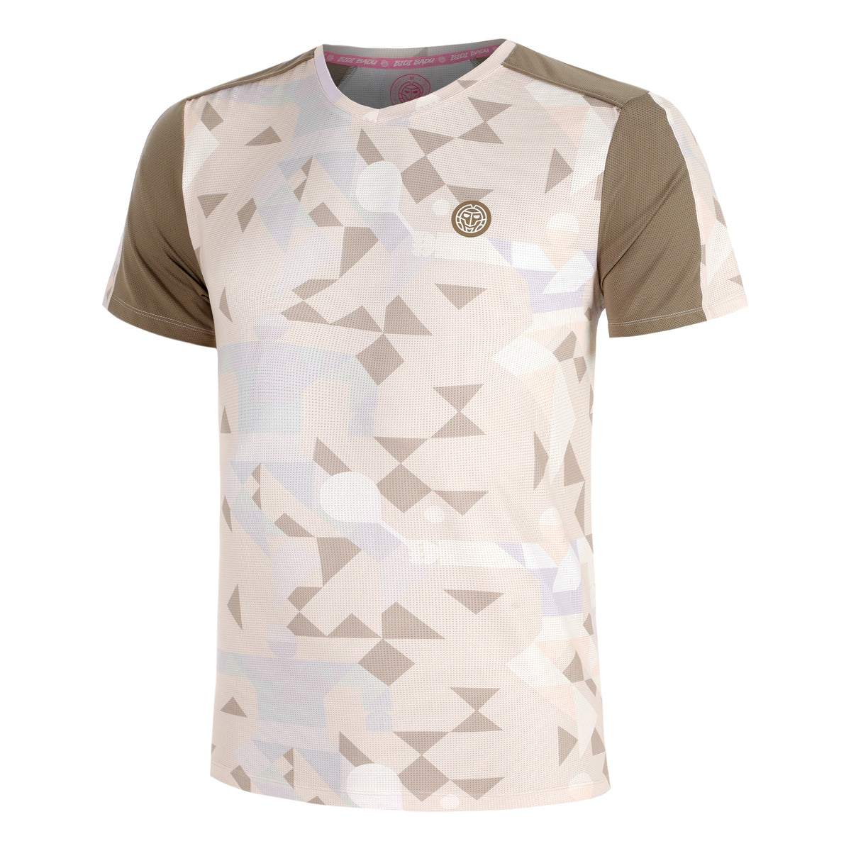 BIDI BADU Paris 2025 V-Neck T-shirt Herrer-Beige,Brun