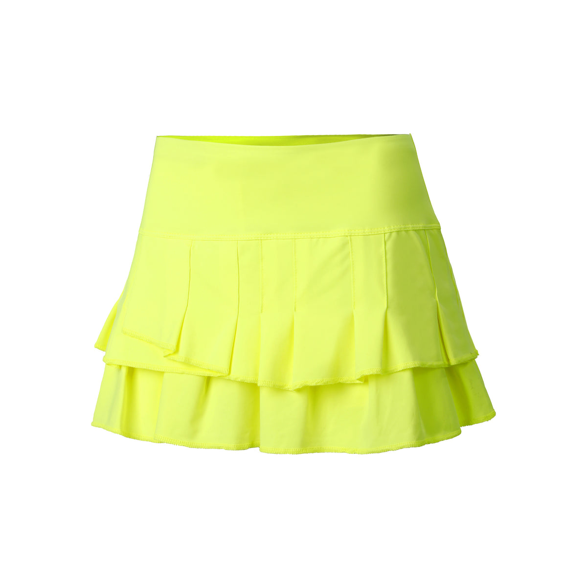 Lucky in Love Stitch Down Tier Nederdel Damer - neongul,