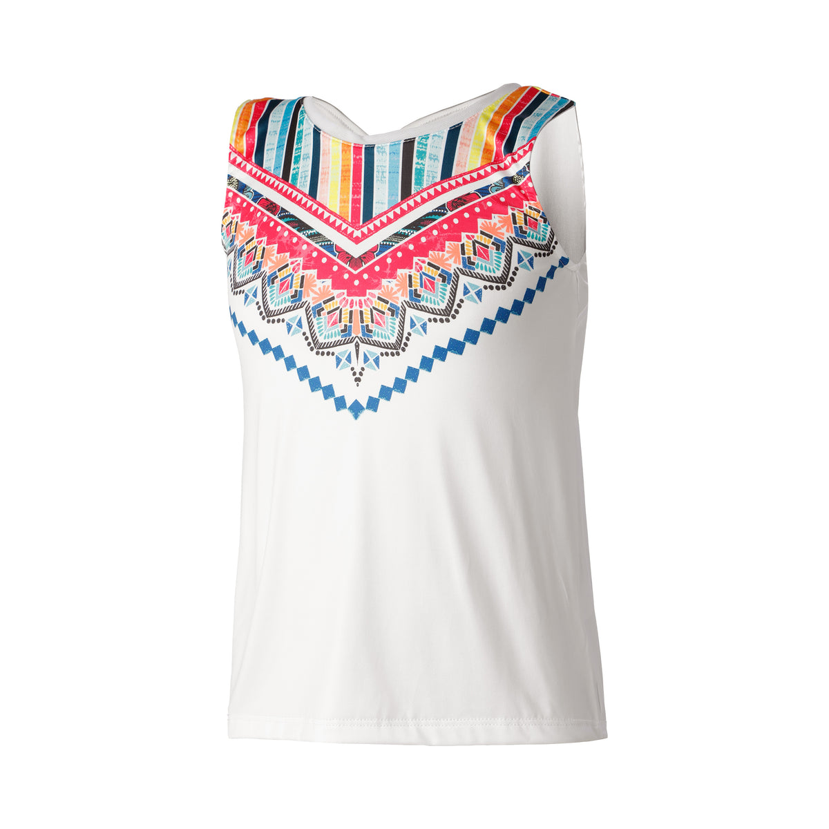 Lucky in Love Think Ink Tie Back Top Tanktop Pige - hvid, flerfarvet