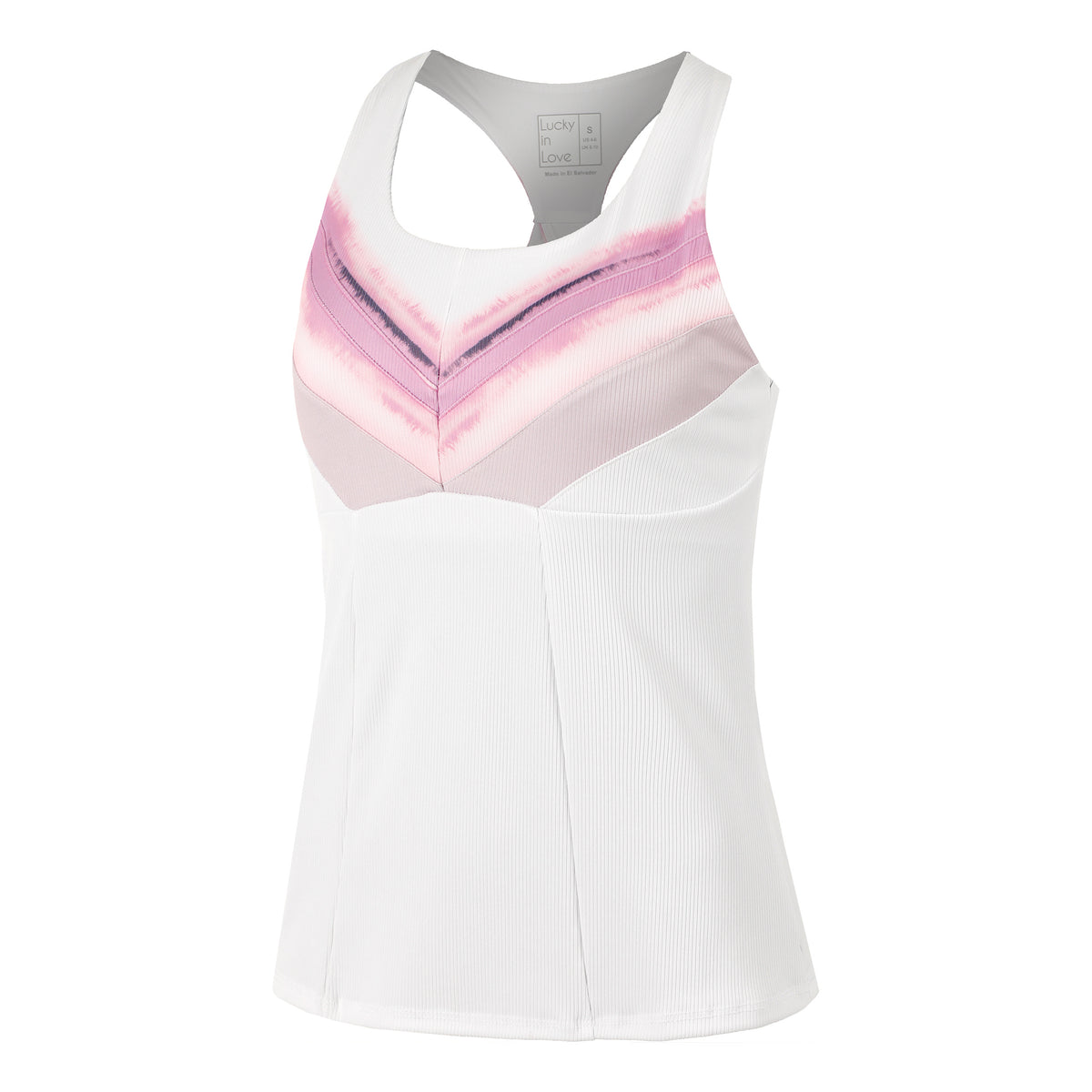 Lucky in Love Mystic Petal Racerback Tanktop Damer - hvid, rosa