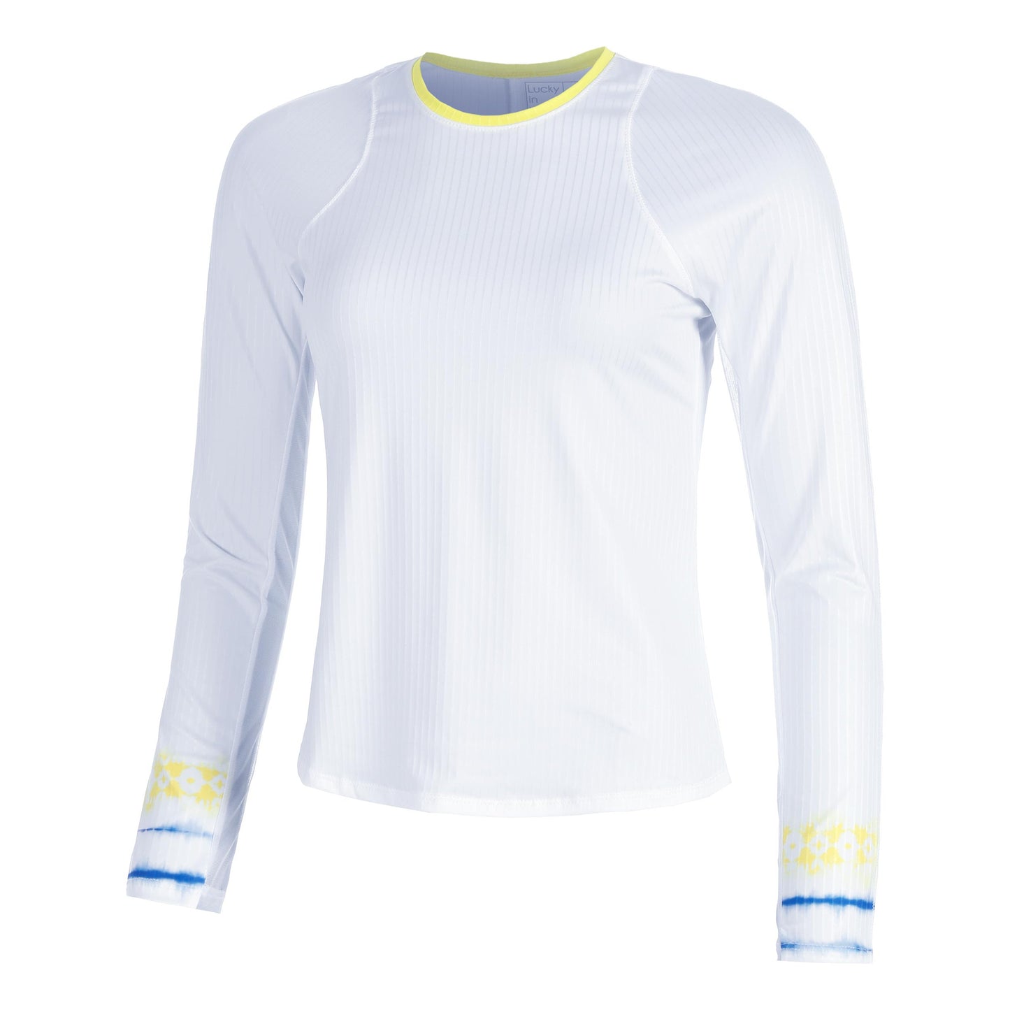 Lucky in Love Shibori Wave Shirt,Langærmet Damer-Hvid