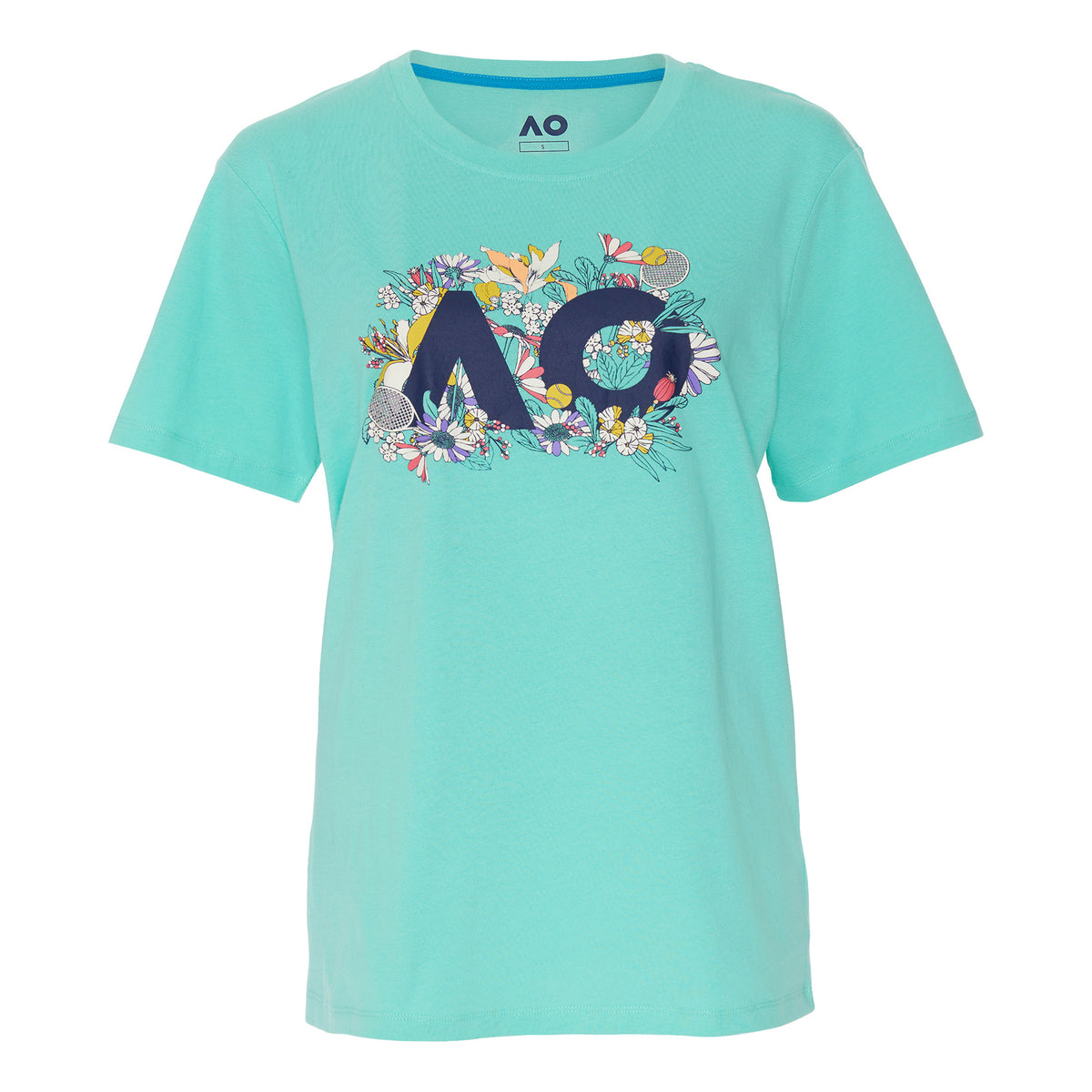 Australian Open AO Floral Logo T-shirt Damer - turkis, flerfarvet