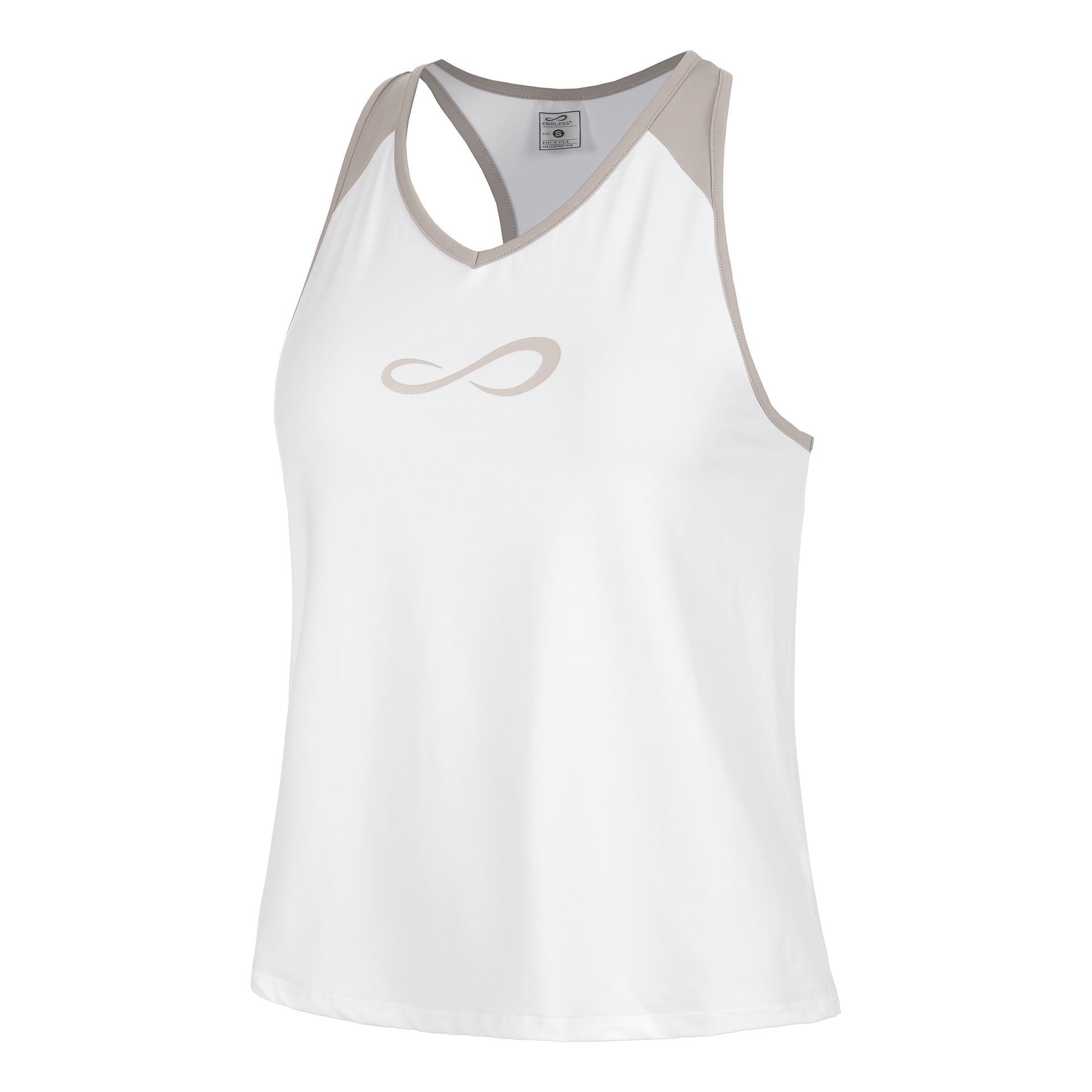 Endless Speed V Tanktop Damer - hvid, beige