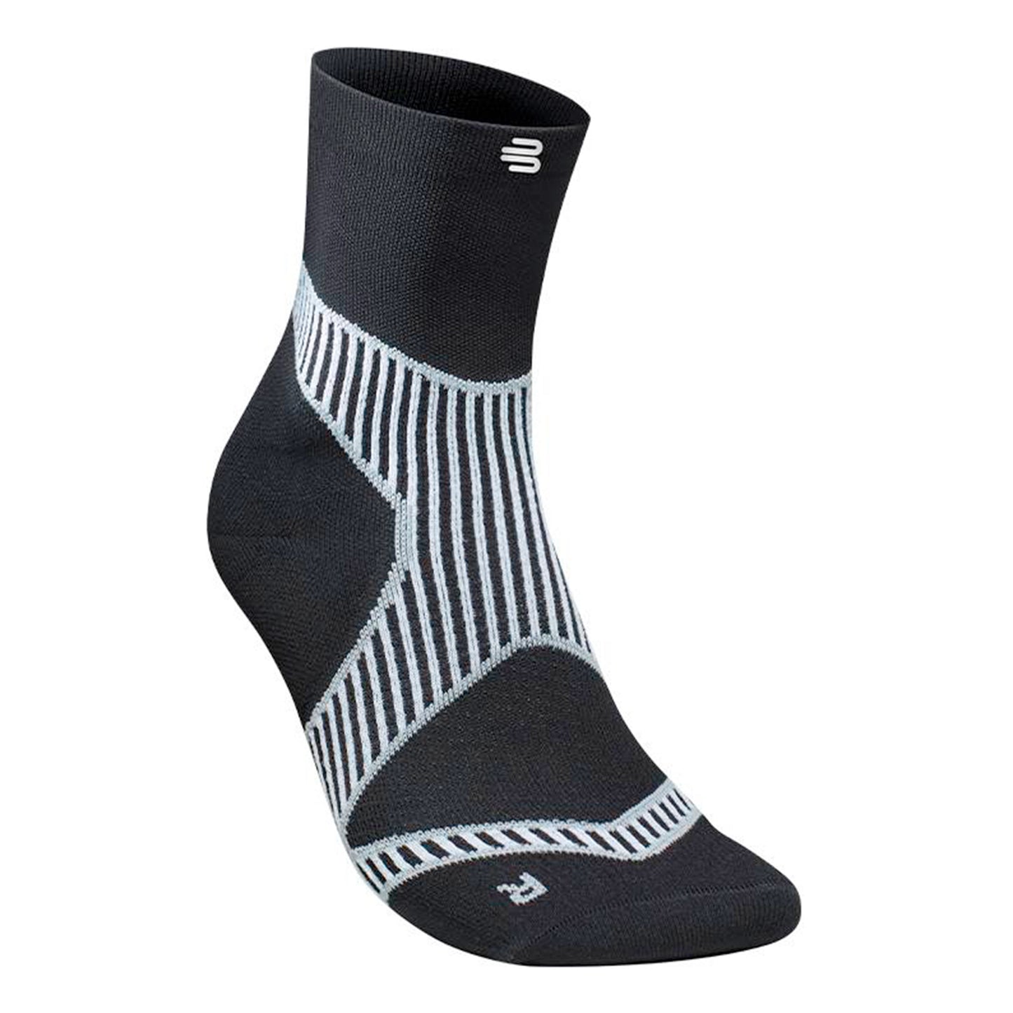 Bauerfeind Performance Mid Cut Løbesokker Damer - sort, hvid