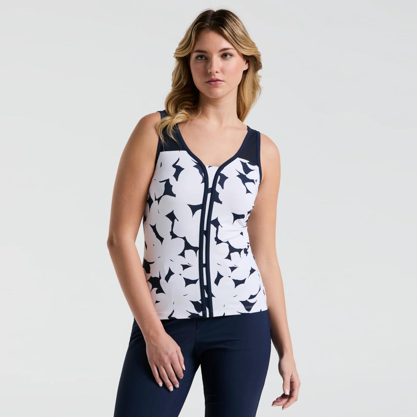 Original Penguin Riviera Floral Tanktop Damer-Mørkeblå