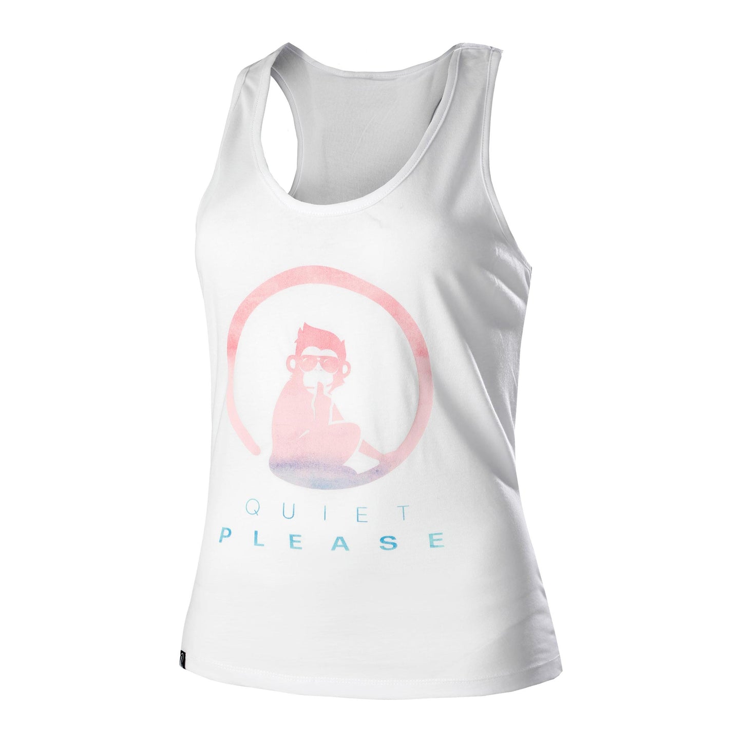 Quiet Please Tie Dye Logo Tanktop Damer - hvid, flerfarvet