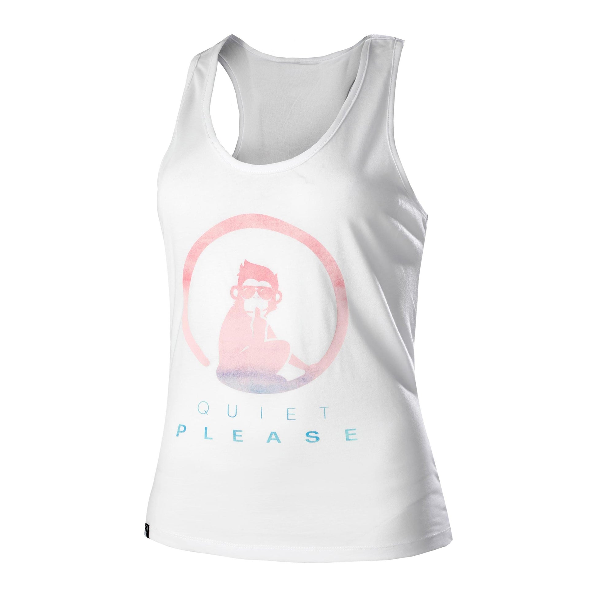Quiet Please Tie Dye Logo Tanktop Damer - hvid, flerfarvet