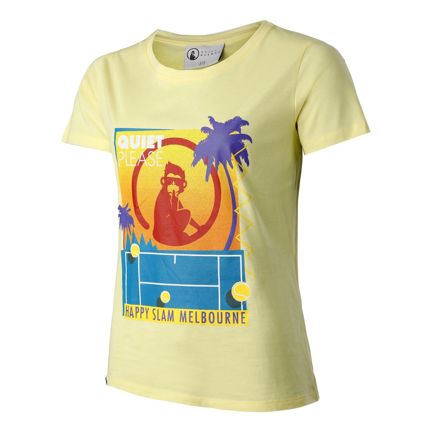Quiet Please Happy Slam T-shirt Damer-Gul,Flerfarvet
