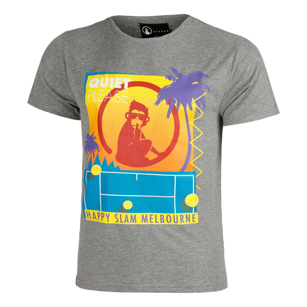 Quiet Please Happy Slam T-shirt Herrer - grå, flerfarvet
