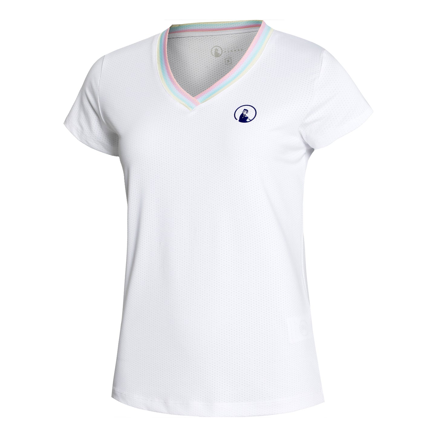 Quiet Please V-Neck T-shirt Damer - hvid, flerfarvet