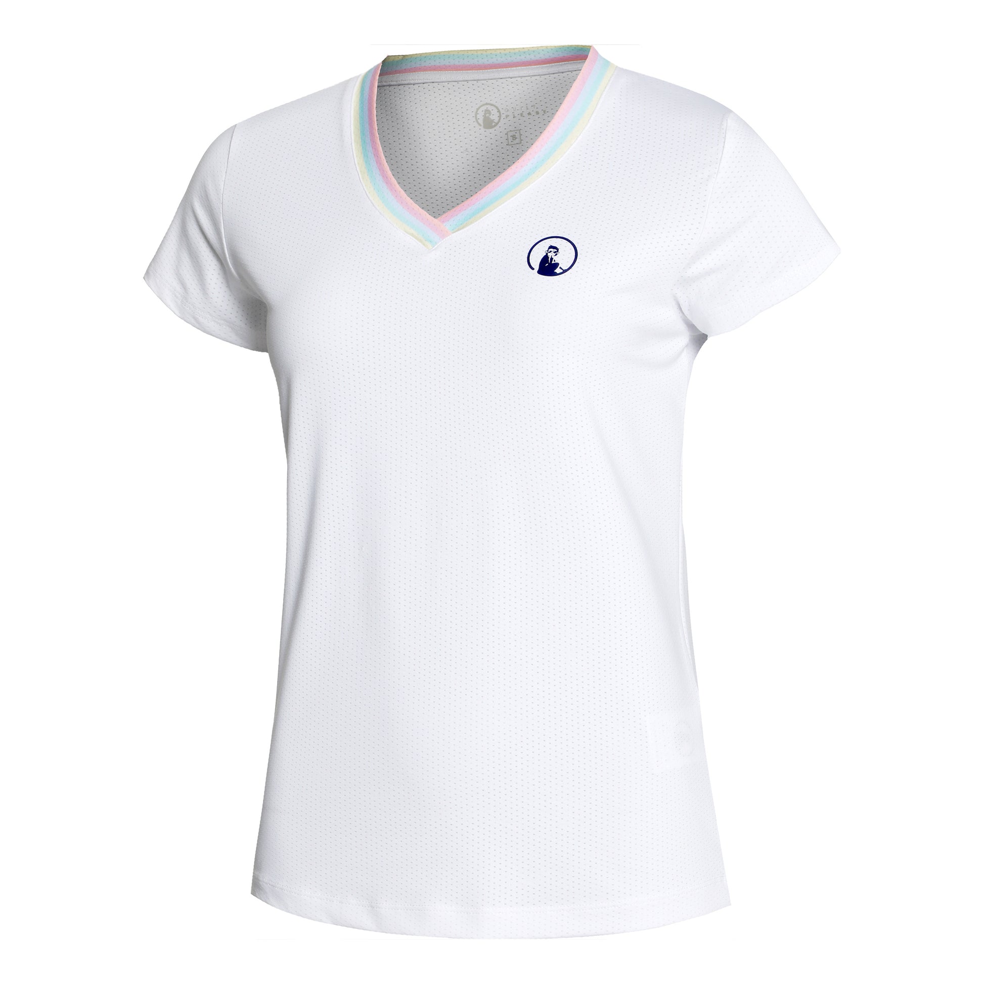 Quiet Please V-Neck T-shirt Damer - hvid, flerfarvet