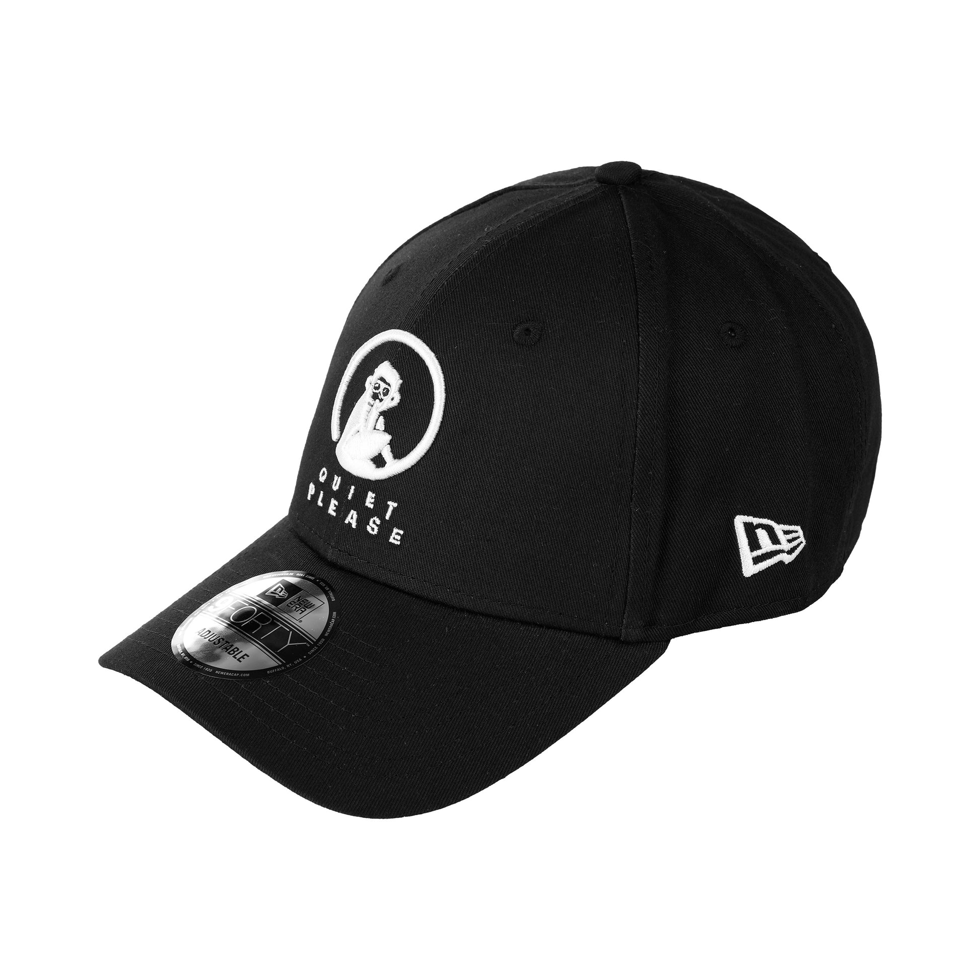 Quiet Please New Era 9FORTY Cap-Sort,Hvid