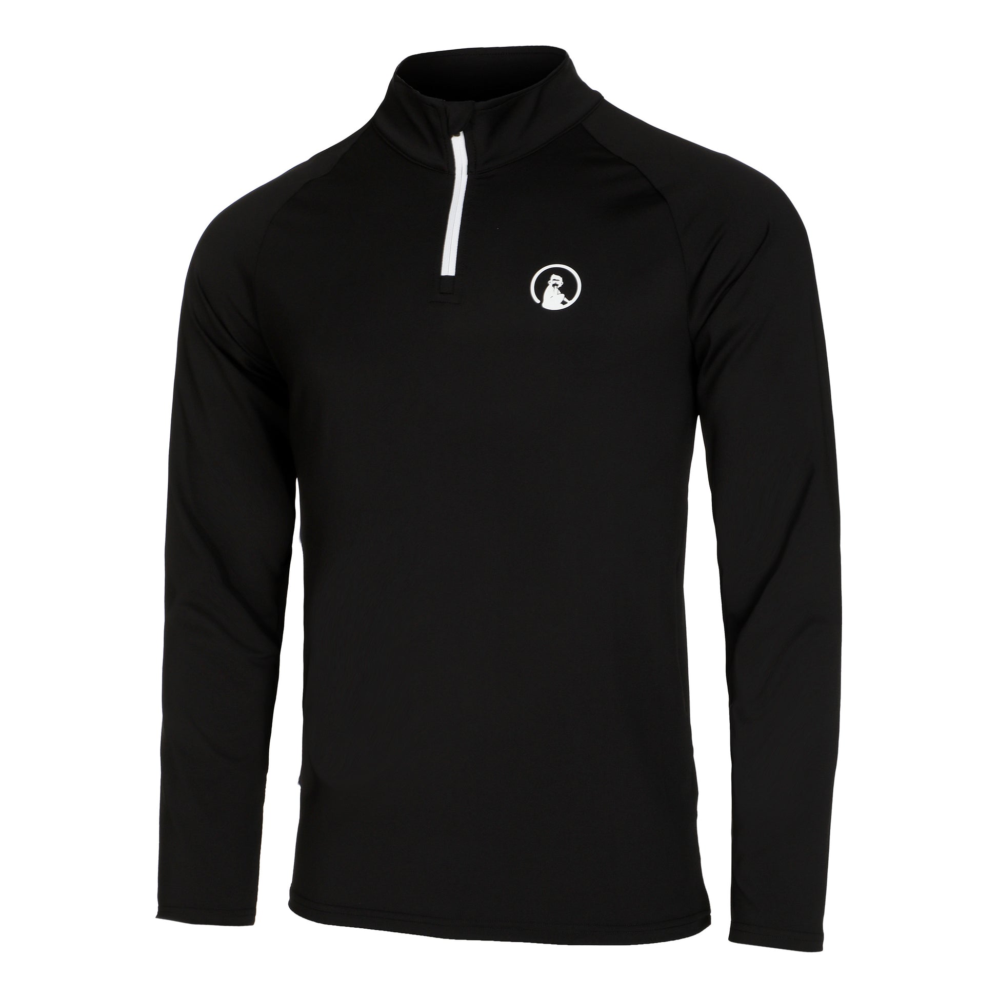 Quiet Please Big Serve 1/4 Zip Shirt,Langærmet Herrer-Sort,Hvid
