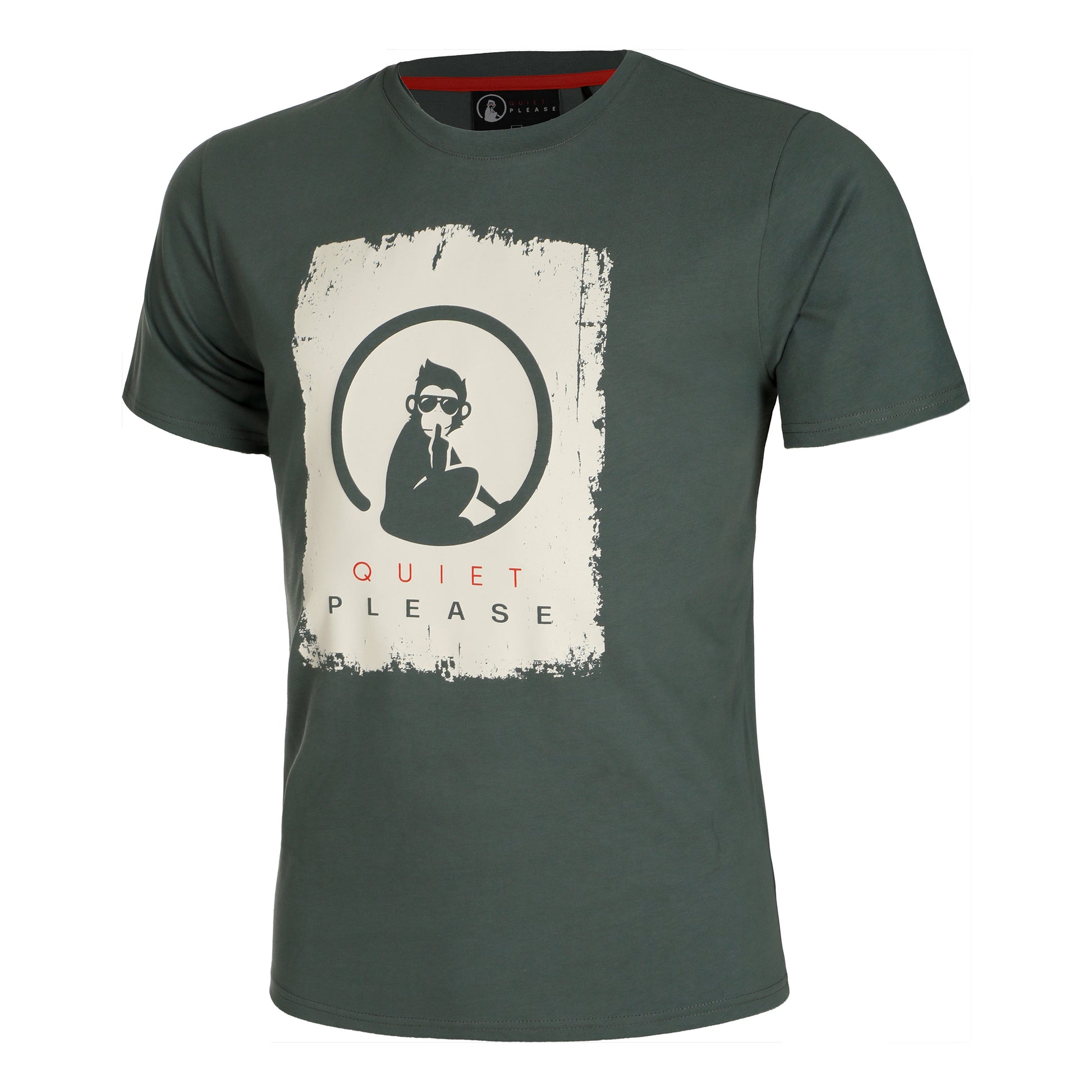 Quiet Please Scraped T-shirt Herrer - vis, hvid