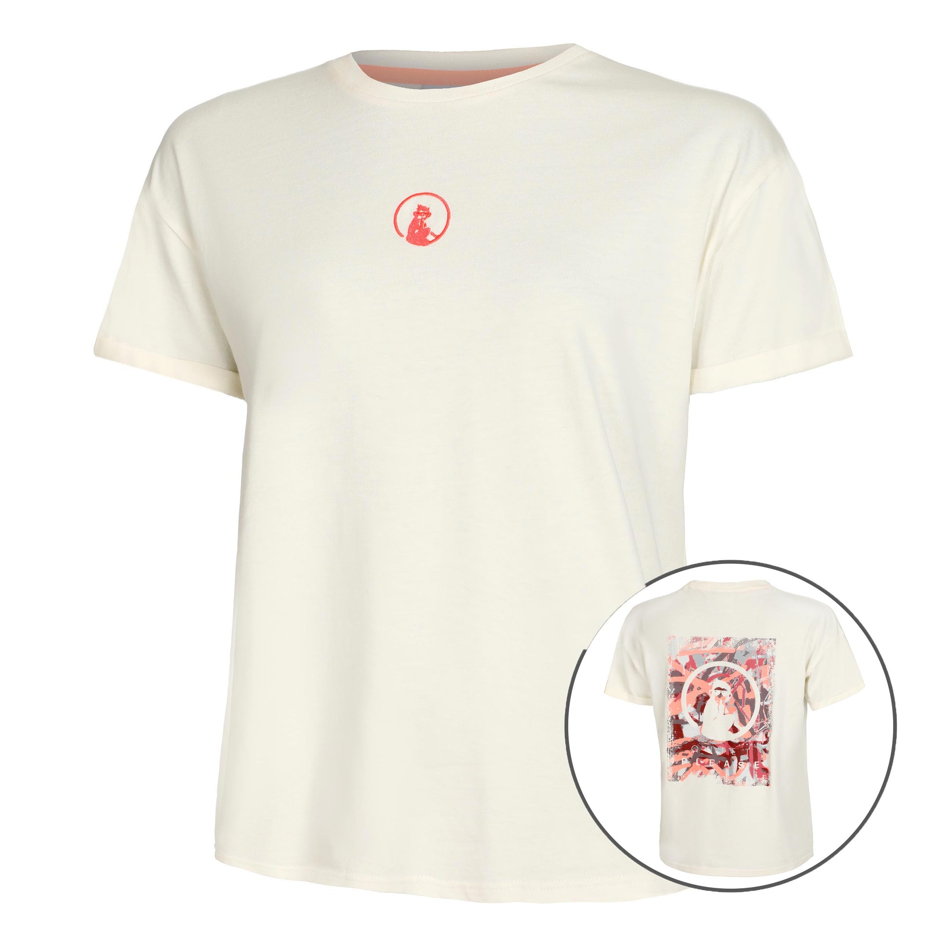 Quiet Please Sketchy T-shirt Damer - hvid, rød