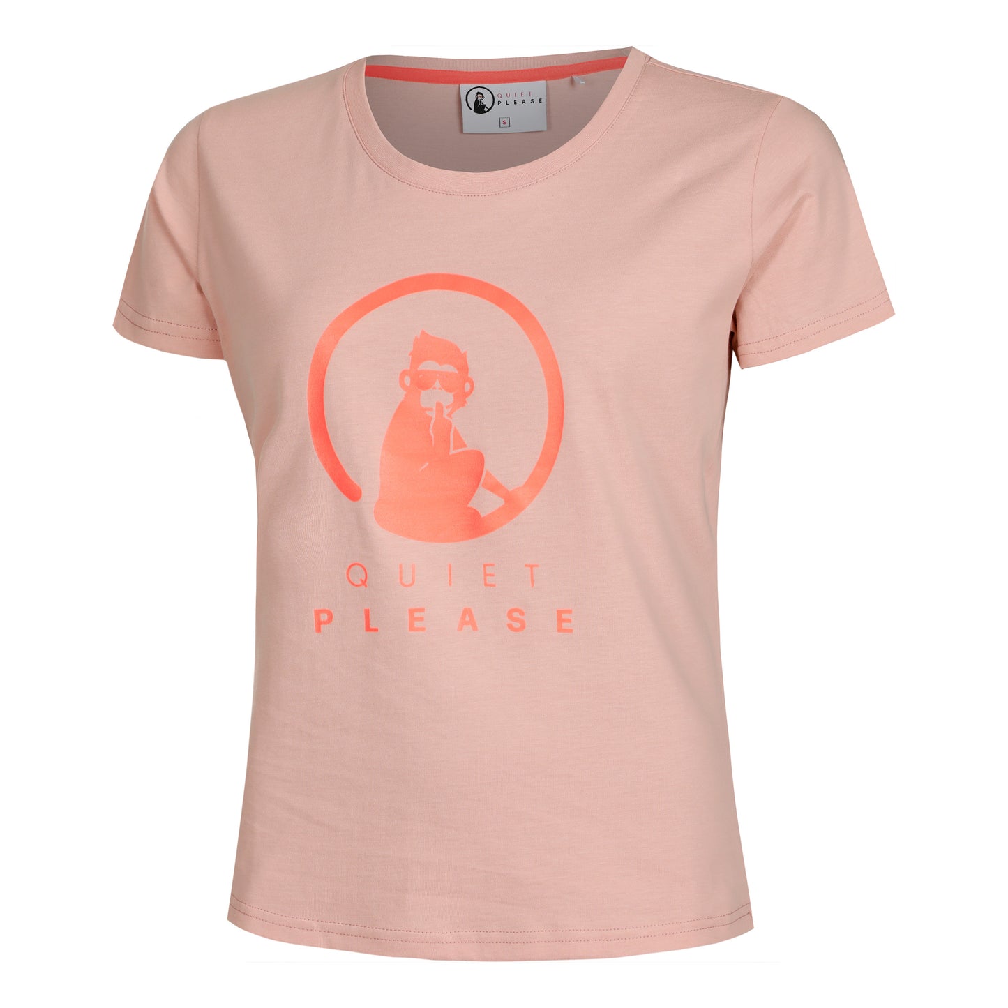 Quiet Please Baseline T-shirt Damer - gammel lyserød, rød