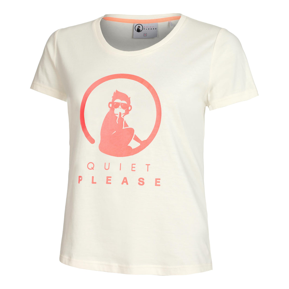 Quiet Please Baseline T-shirt Damer - hvid, gammel lyserød