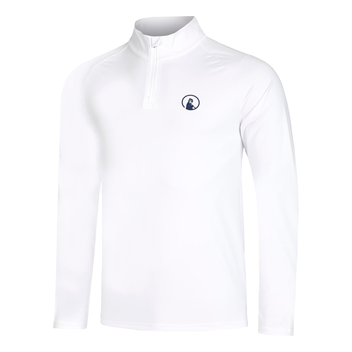 Quiet Please Big Serve 1/4 Zip Shirt,Langærmet Herrer-Hvid