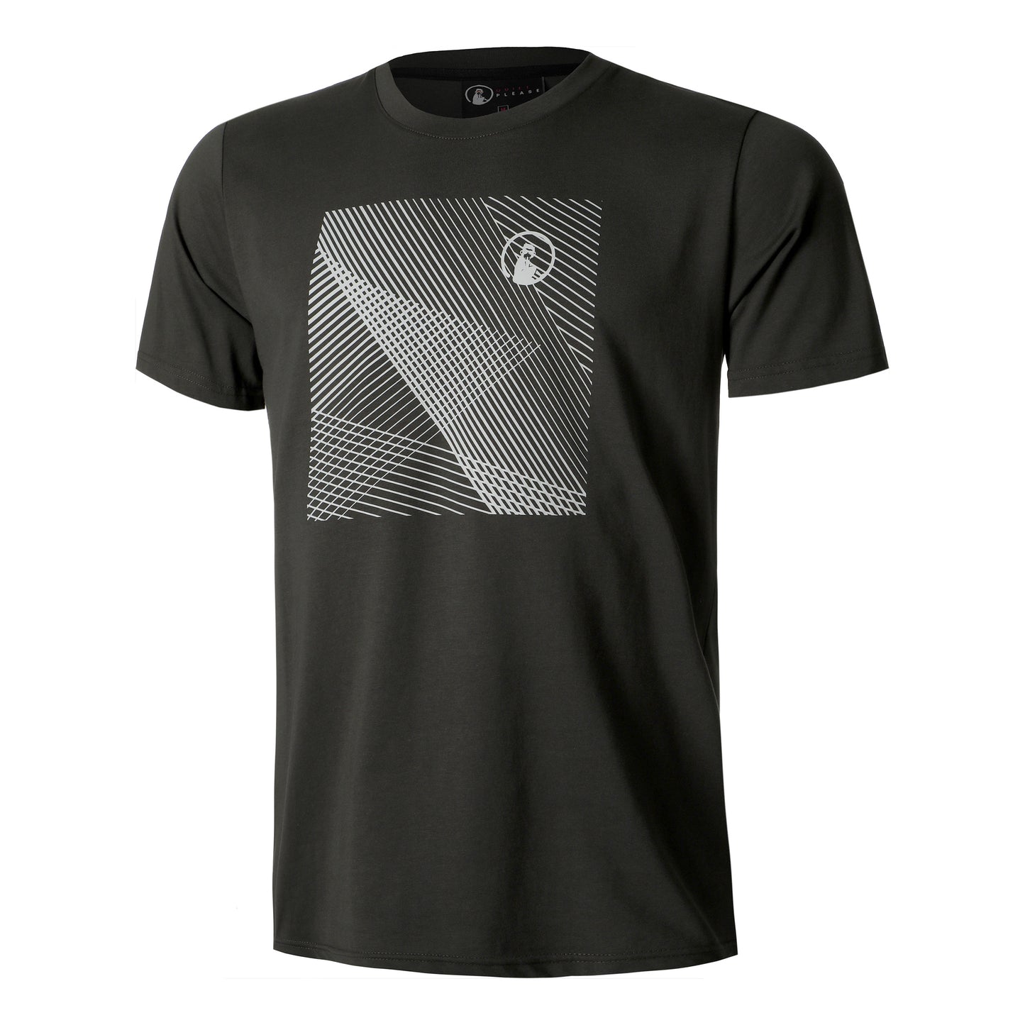 Quiet Please Square Lines T-shirt Herrer - antracit,