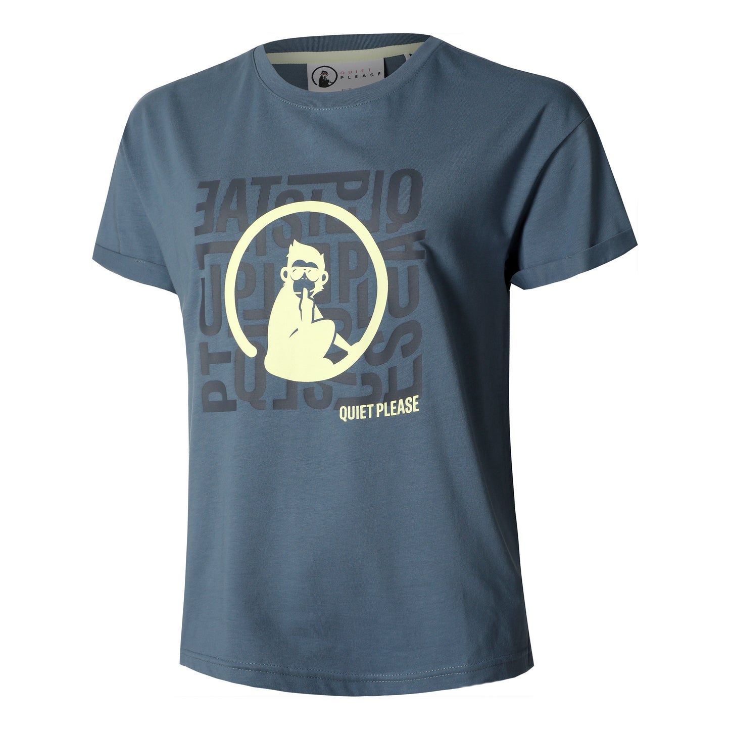 Quiet Please Word Salad T-shirt Damer-Blå
