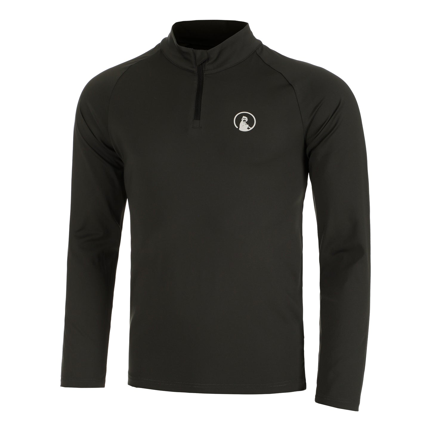 Quiet Please Big Serve 1/4 Zip Shirt, langærmet Herrer - mørkegrå,