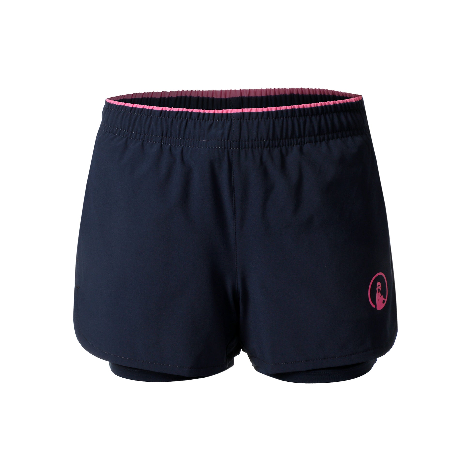 Quiet Please Point 2in1 Shorts Pige - mørkeblå, pink
