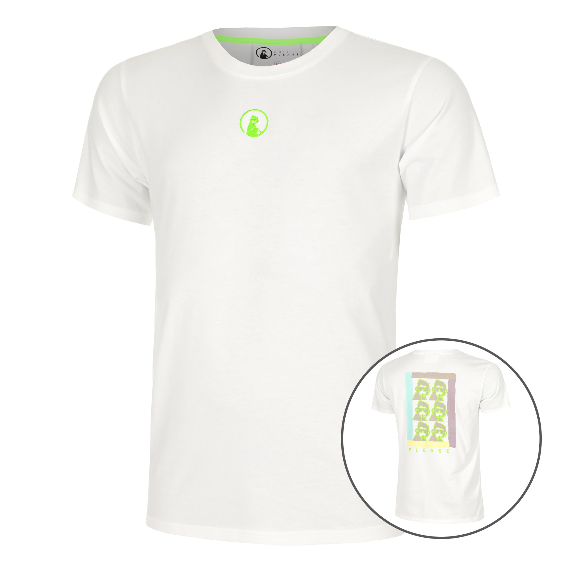 Quiet Please Wild Collage T-shirt Herrer-Hvid,Flerfarvet