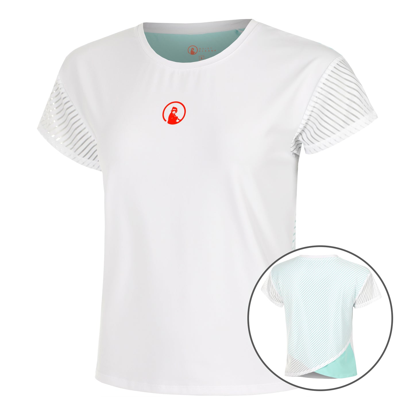 Quiet Please Wild Cross T-shirt Damer-Hvid,Turkis