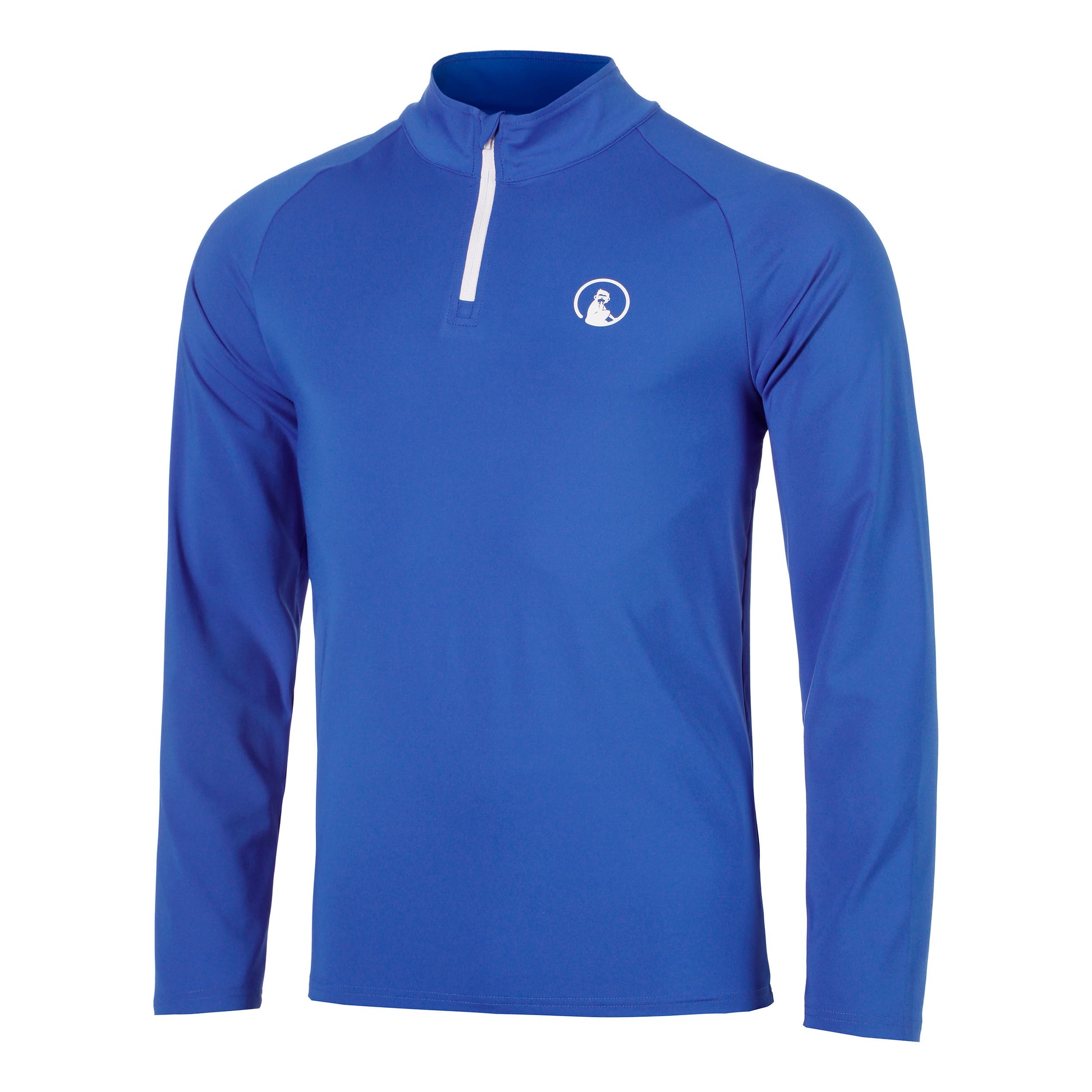 Quiet Please Big Serve 1/4 Zip Shirt, langærmet Herrer - blå, hvid