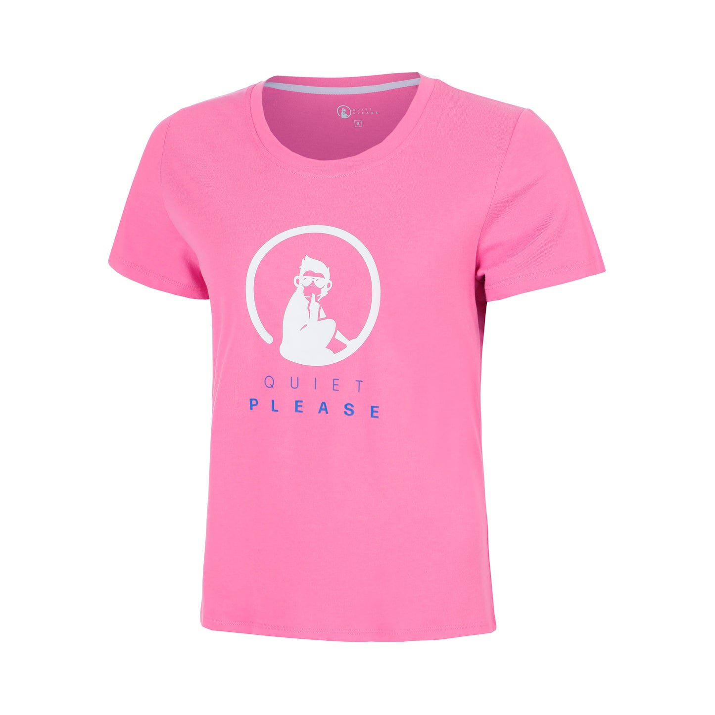 Quiet Please Baseline Logo T-shirt Pige-pink, hvid