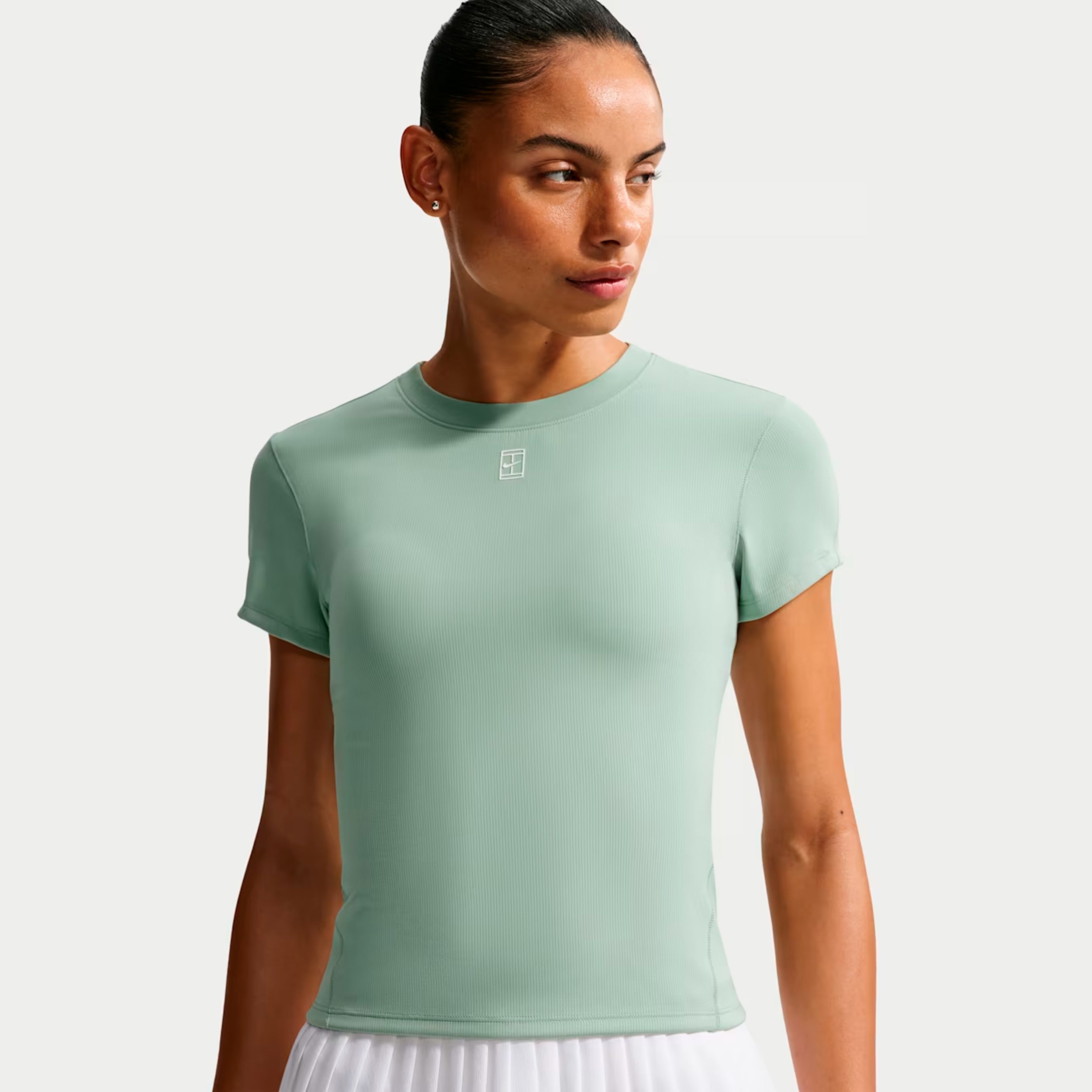 Nike Court Dri-FIT Advantage T-shirt Damer - grågrøn, hvid