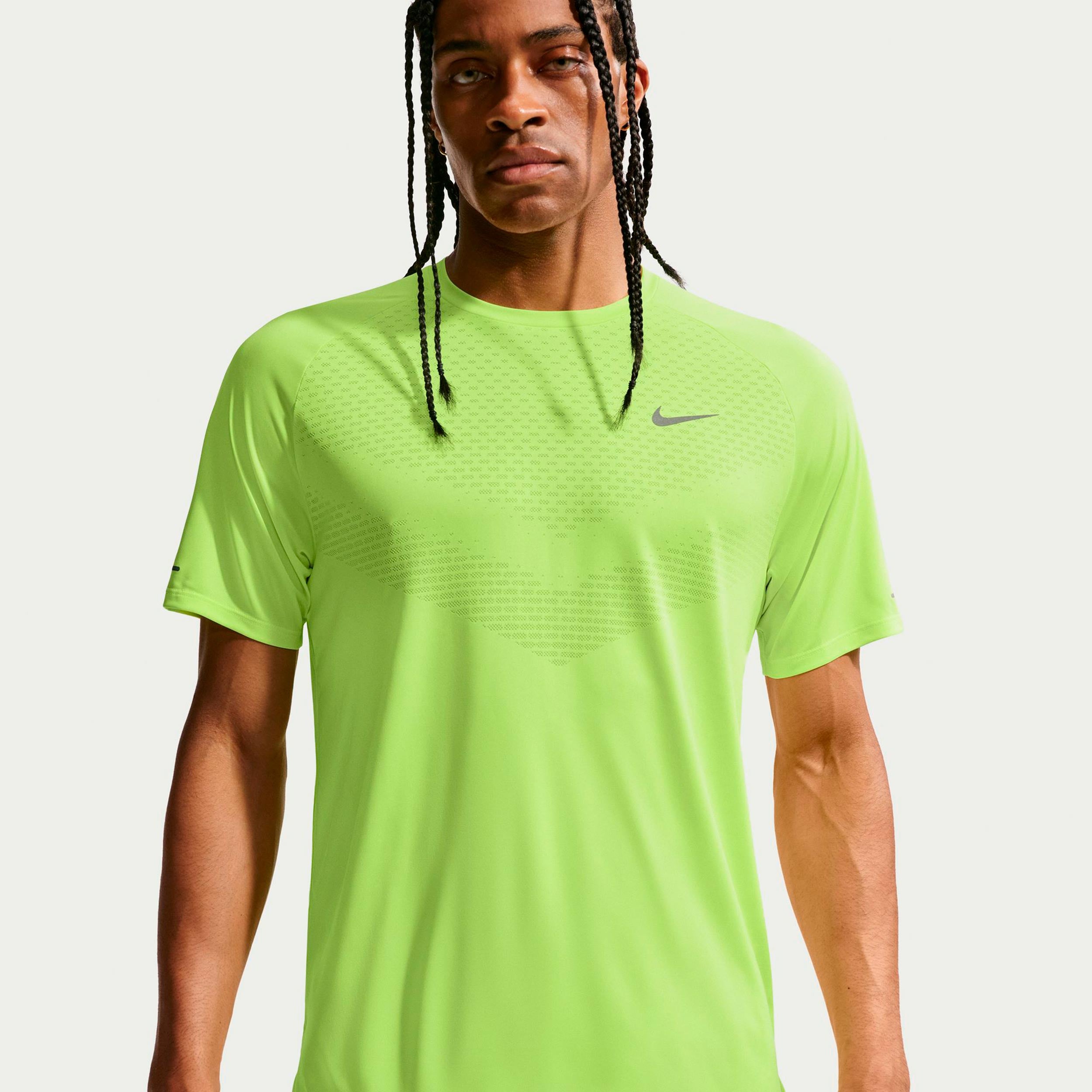 Nike Stride Løbetrøje Herrer - neongul, sølv