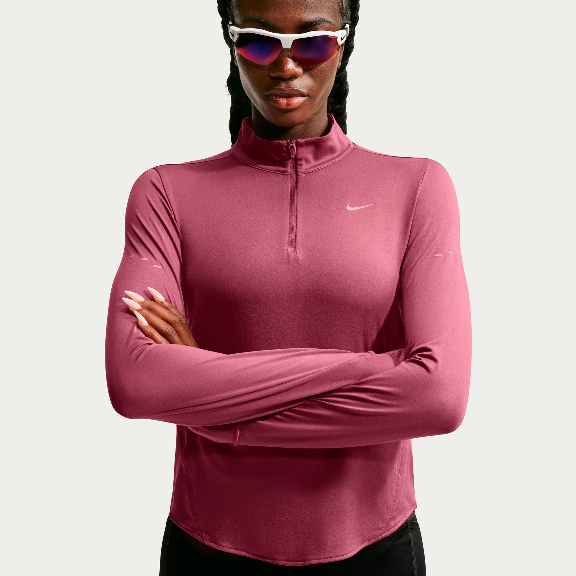 Nike Swift Half-Zip  Løbetrøje Damer - mauve, sølv