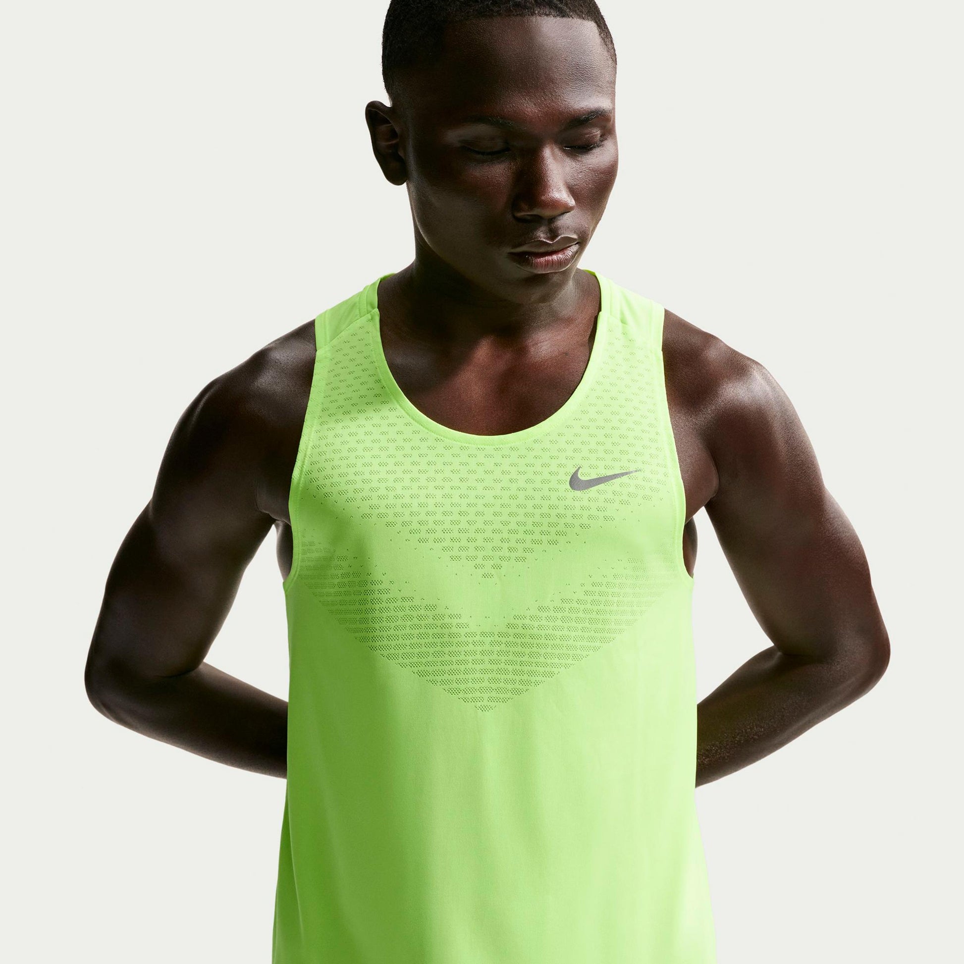Nike Stride Løbetrøje Herrer - neongul, sølv