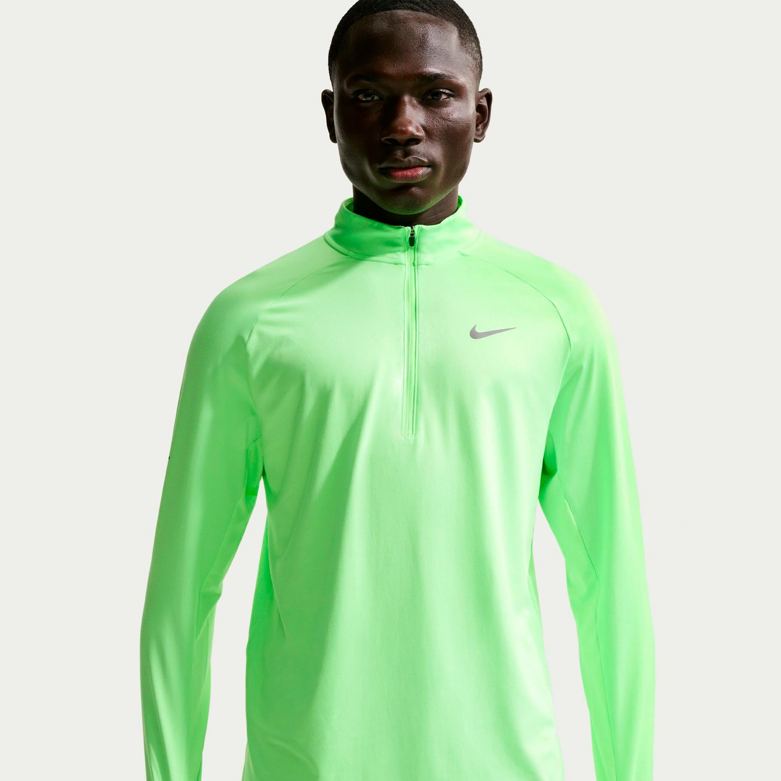 Nike Stride Løbetrøje Herrer - lysegrøn, sølv