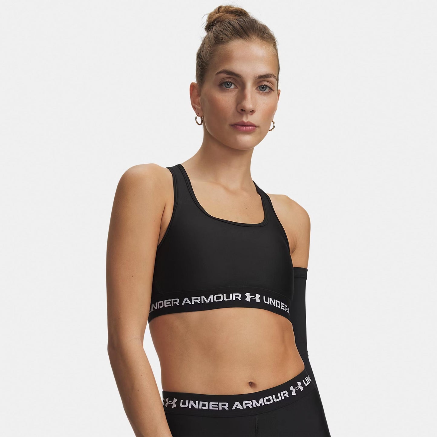Under Armour Crossback Mid Sports-BH Damer - sort, hvid
