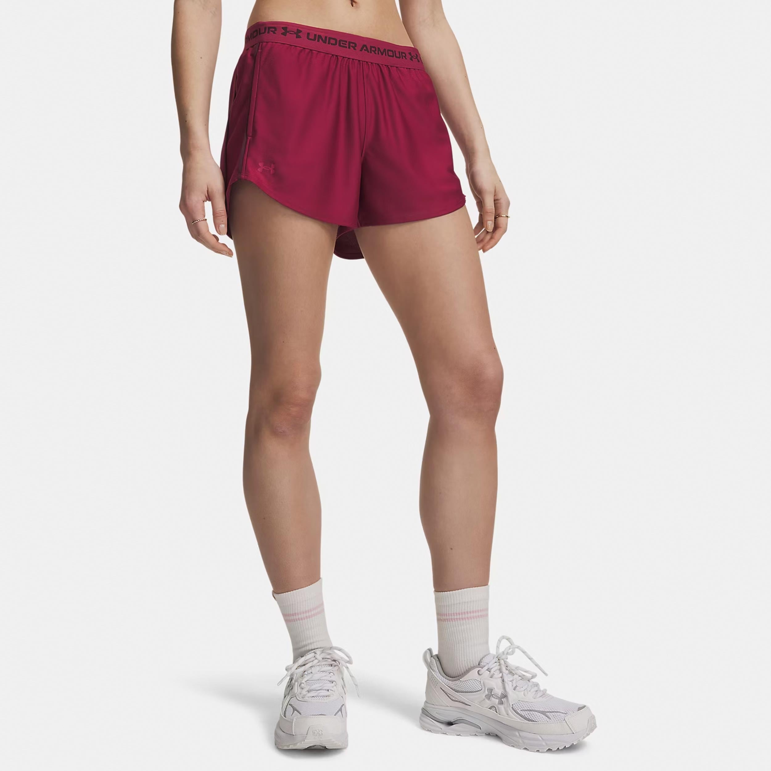 Under Armour Tech Play Up Shorts Damer - rød, mørkerød