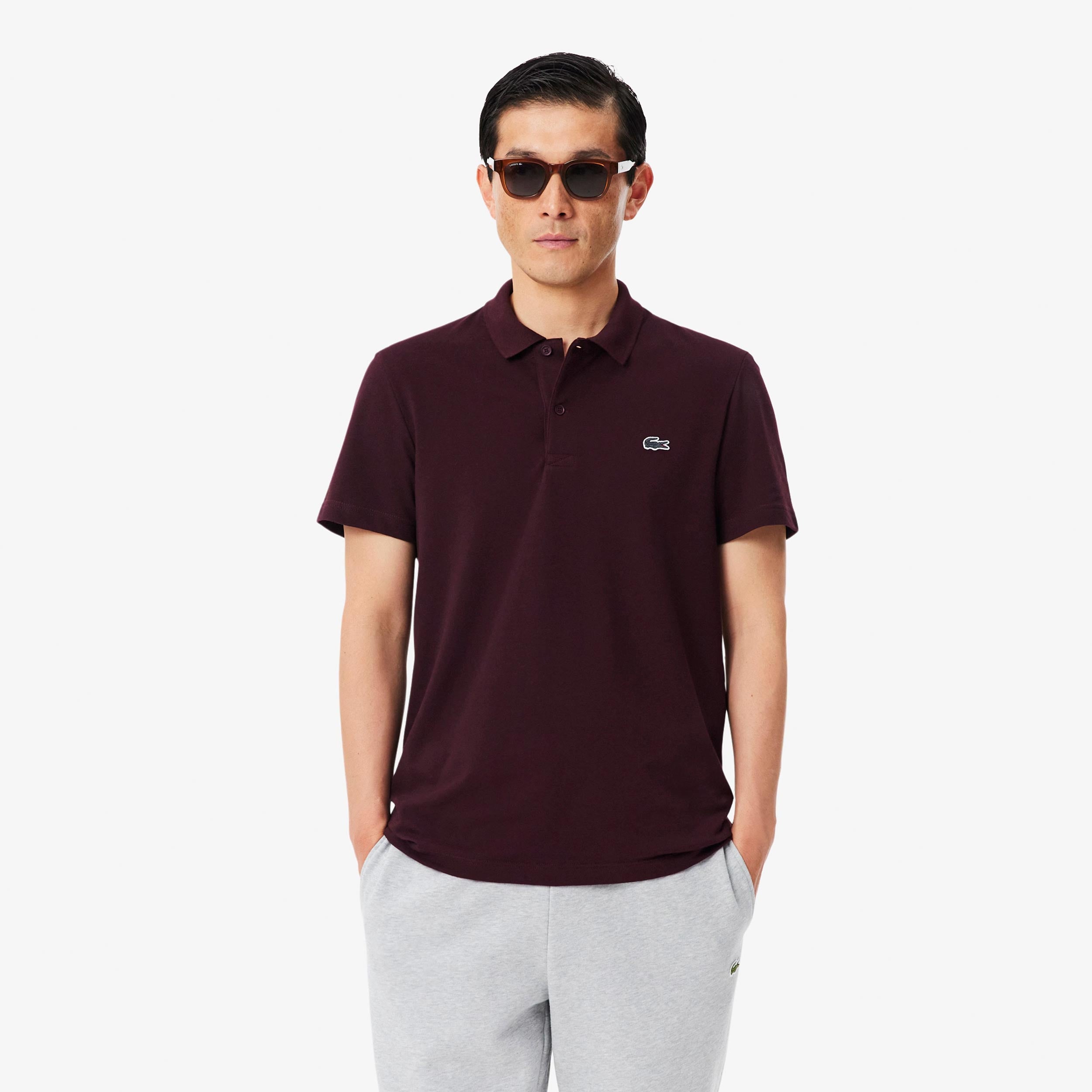 Lacoste Polo Herrer - mørkerød