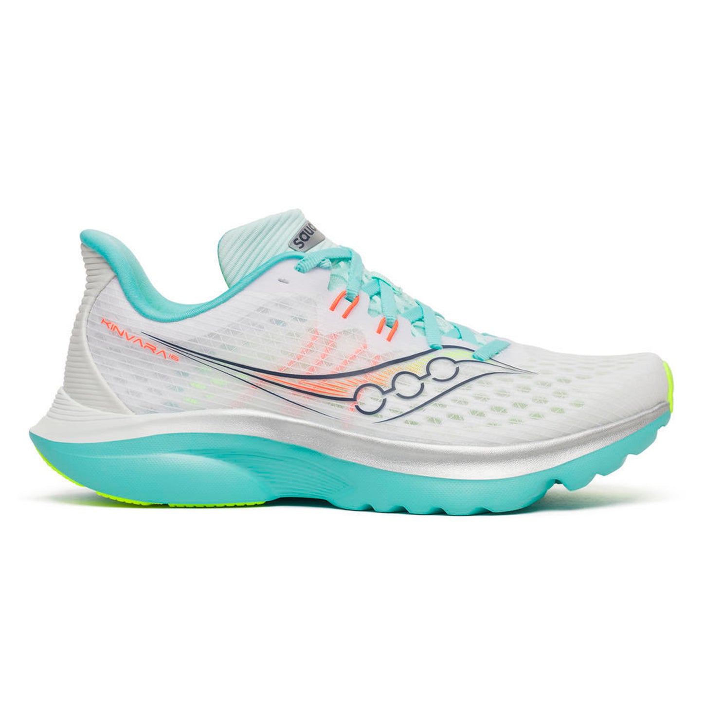 Saucony Kinvara 16 Neutral sko Damer-hvid, turkis