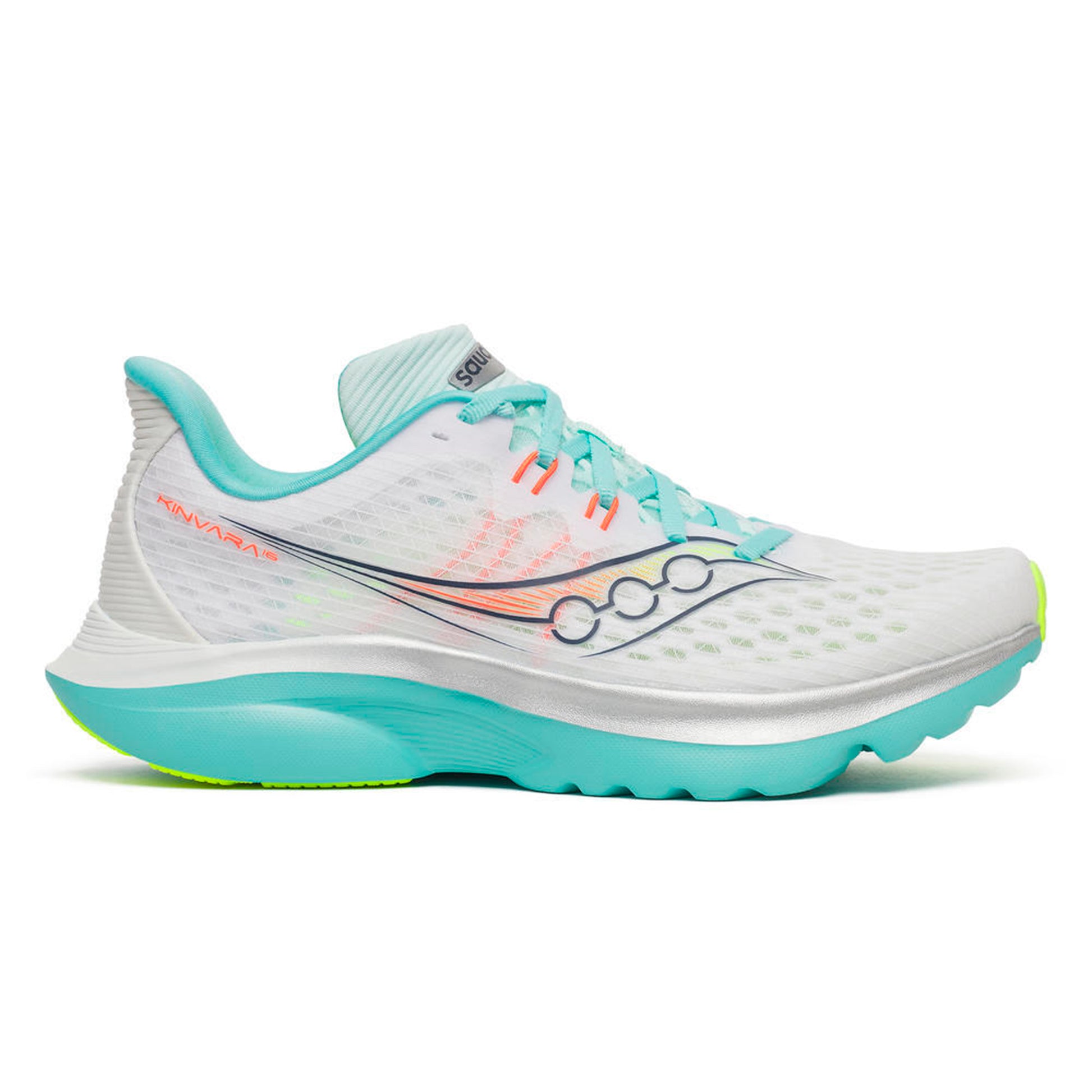 Saucony Kinvara 16 Neutral sko Damer-hvid, turkis