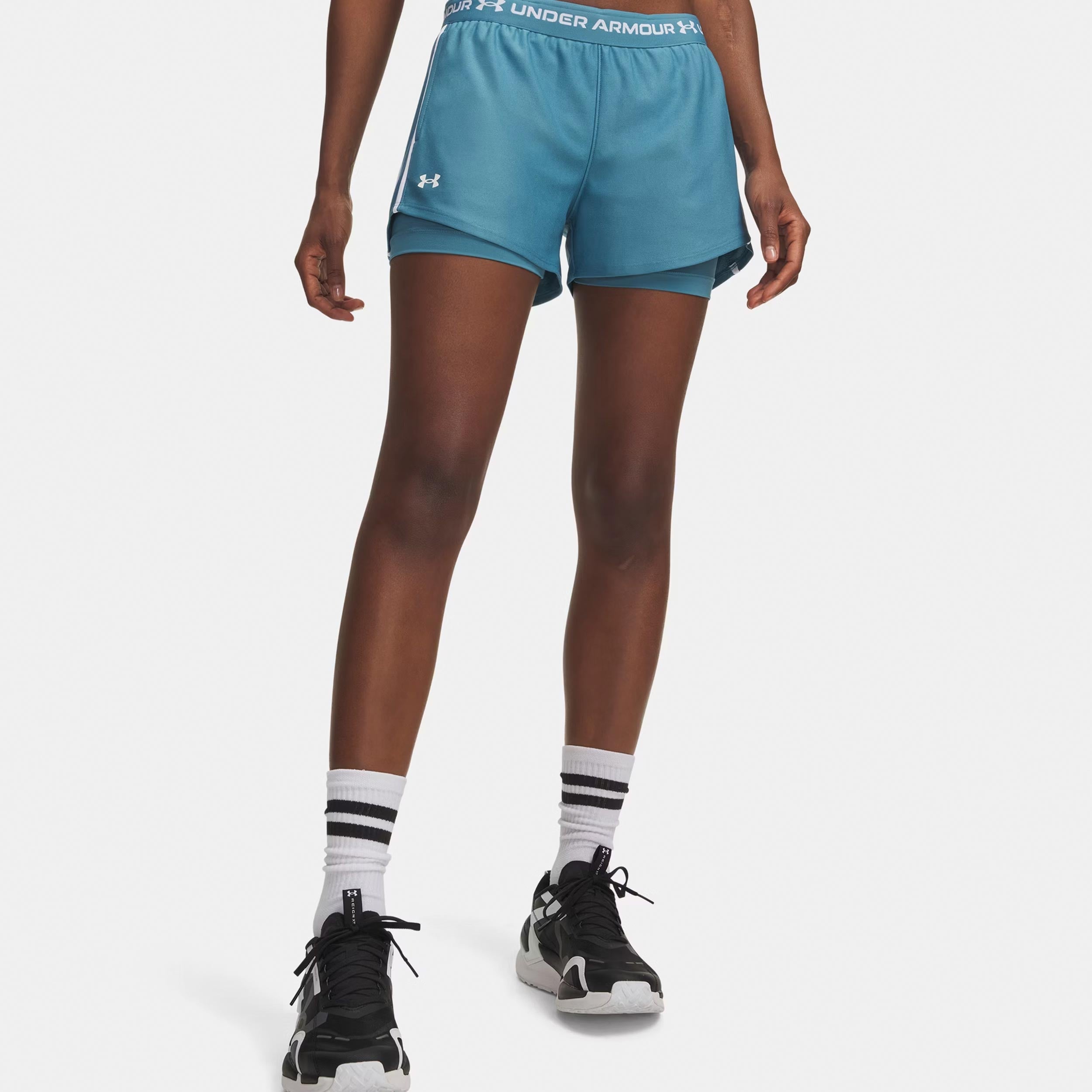 Under Armour Tech Play Up 2in1  Shorts Damer-blå