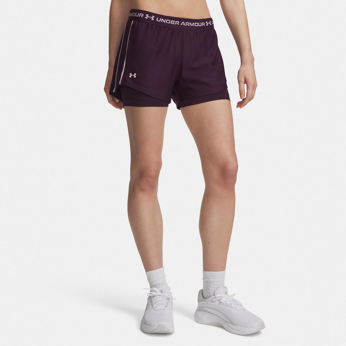 Under Armour Tech Play Up 2in1  Shorts Damer - lilla, gammel lyserød