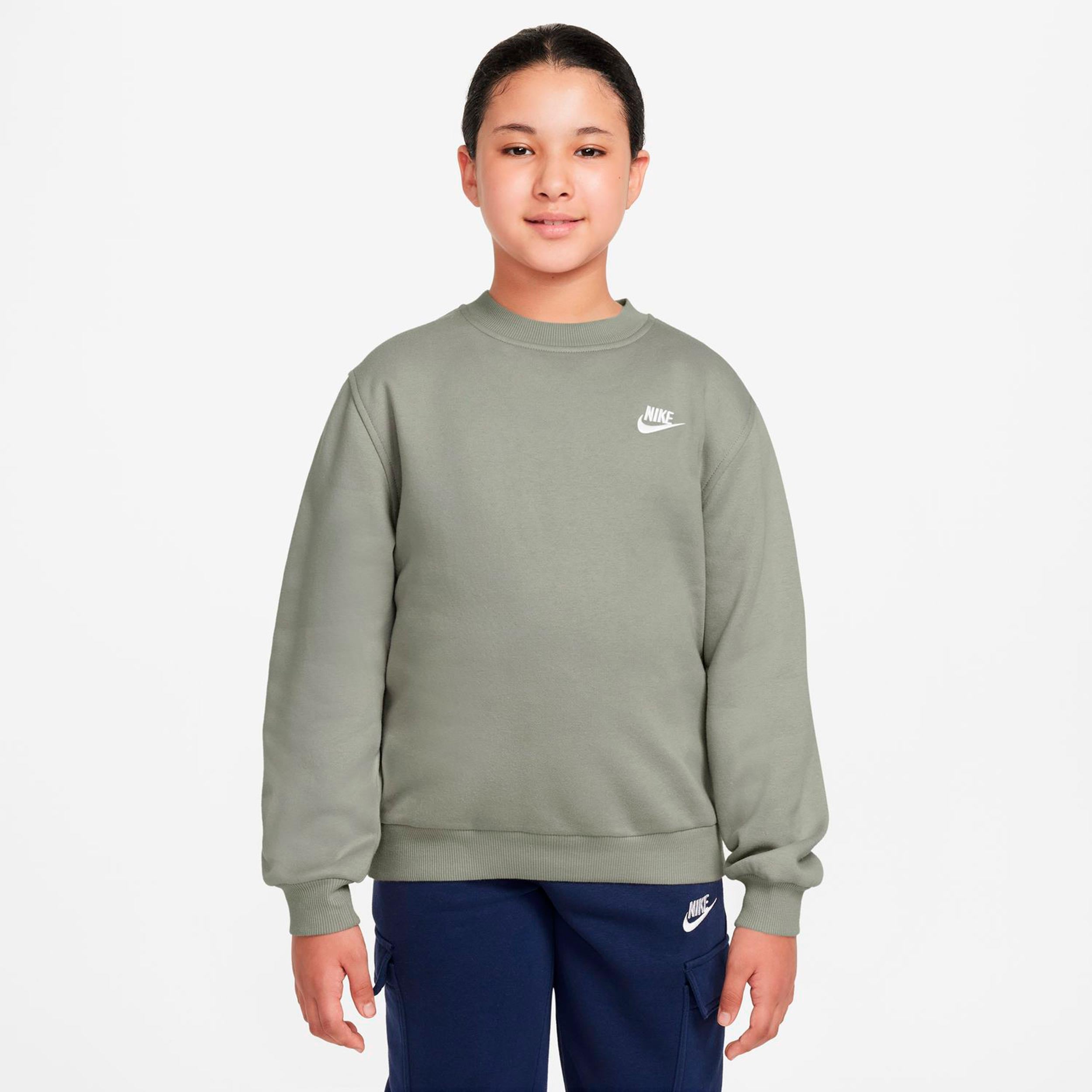 Nike Club Fleece Sweatshirt Børn - grågrøn