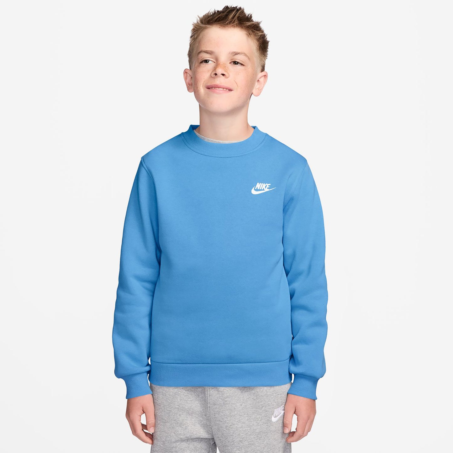 Nike Club Fleece Sweatshirt Børn - lyseblå, hvid